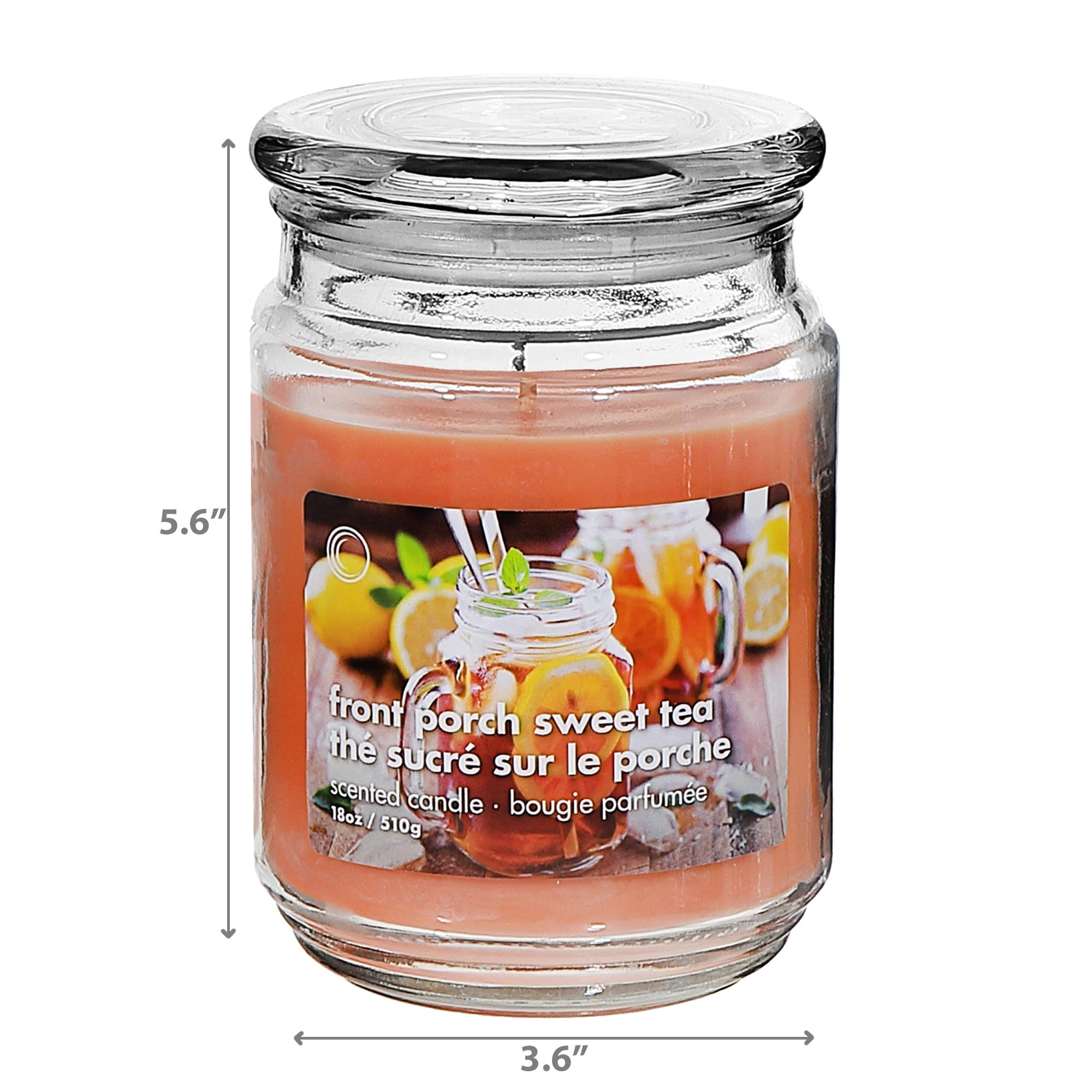 18 Oz Scented Jar With Glass Lid, Large 18 Oz Scented Candle Jar, Decorative Fragrance Piece