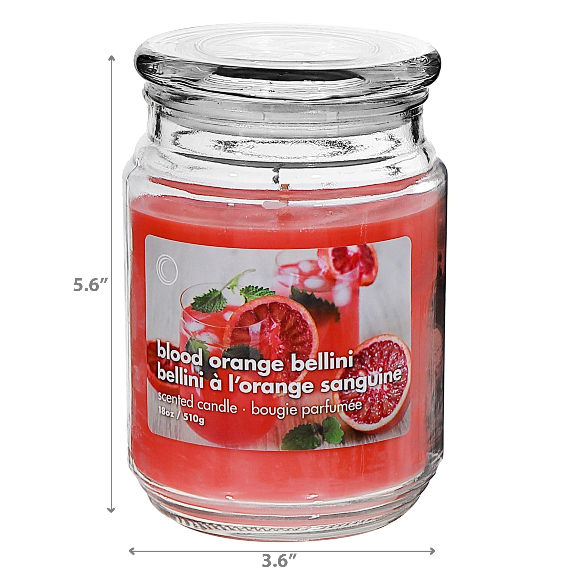 18 Oz Scented Jar With Glass Lid, Large Scented Jar Candle 18 Oz, Decorative Glass Lid Candle