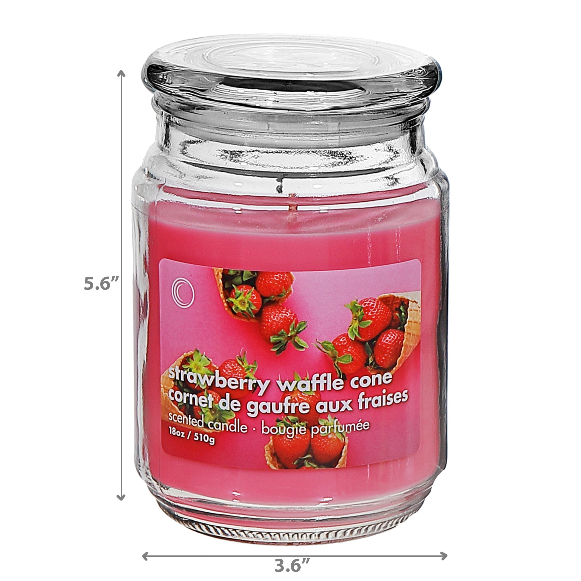 18 Oz Scented Jar With Glass Lid, 18 Oz Scented Jar Candle With Glass Lid, Home Fragrance Décor