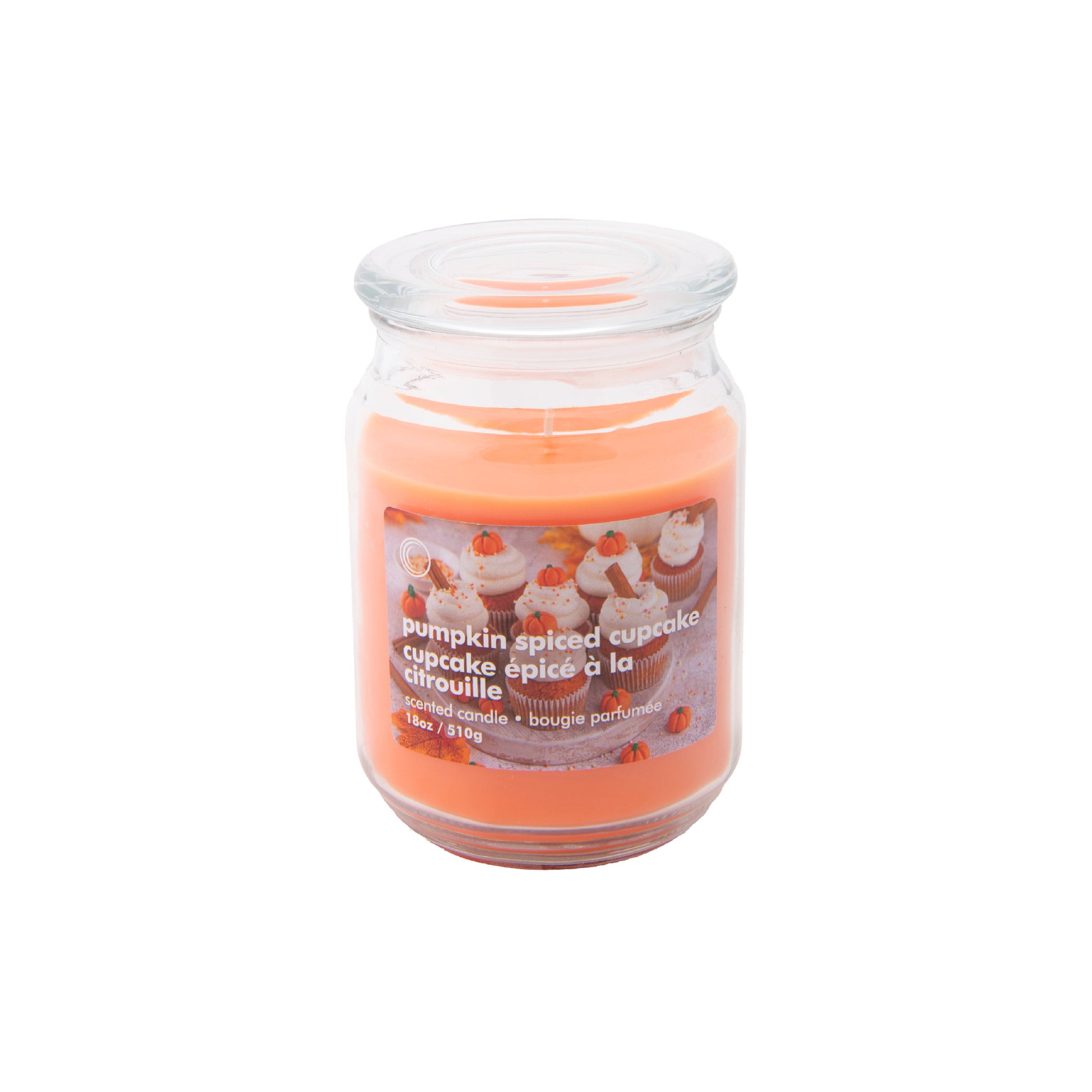 18oz Scented Jar with Glass Lid Pumpkin Spiced Cupcake, Fall Harvest, Holiday Decor- Set of 2