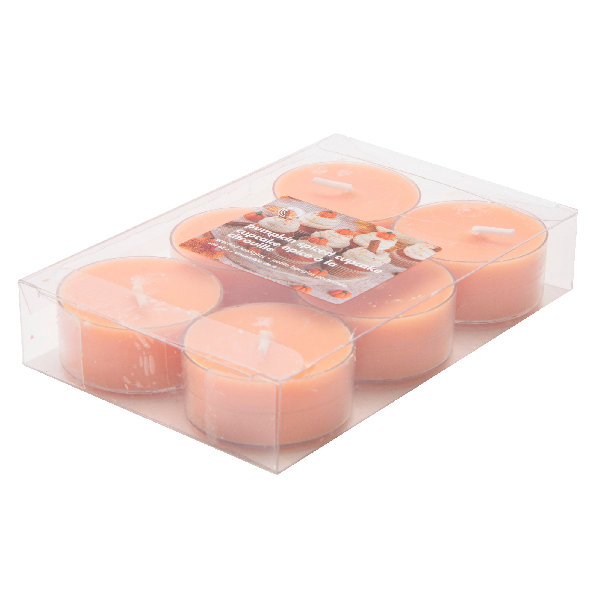 6 Pack Scented Tealights Pumpkin Spiced Cupcake, Fall Harvest, Holiday Decor- Set of 6