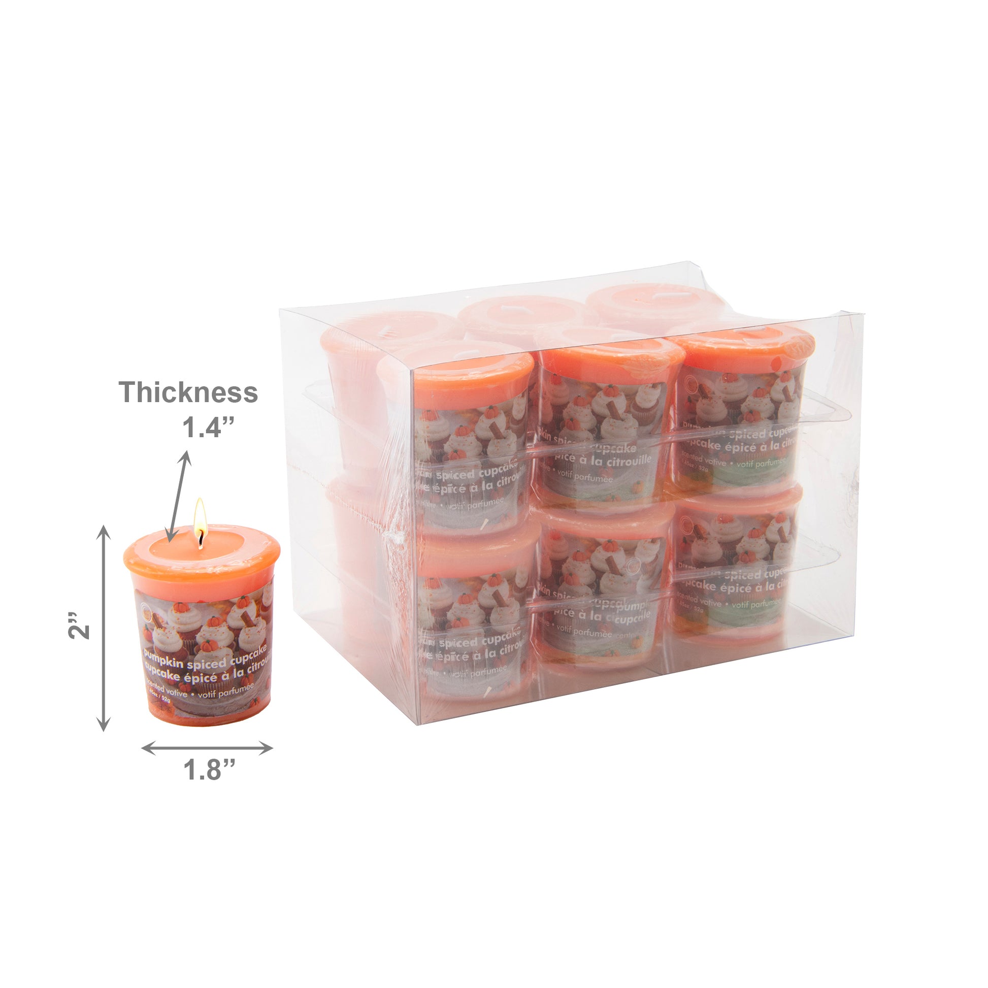 Mushroom Votive Pumpkin Spiced Cupcake, Fall Harvest, Holiday Decor- Set of 12