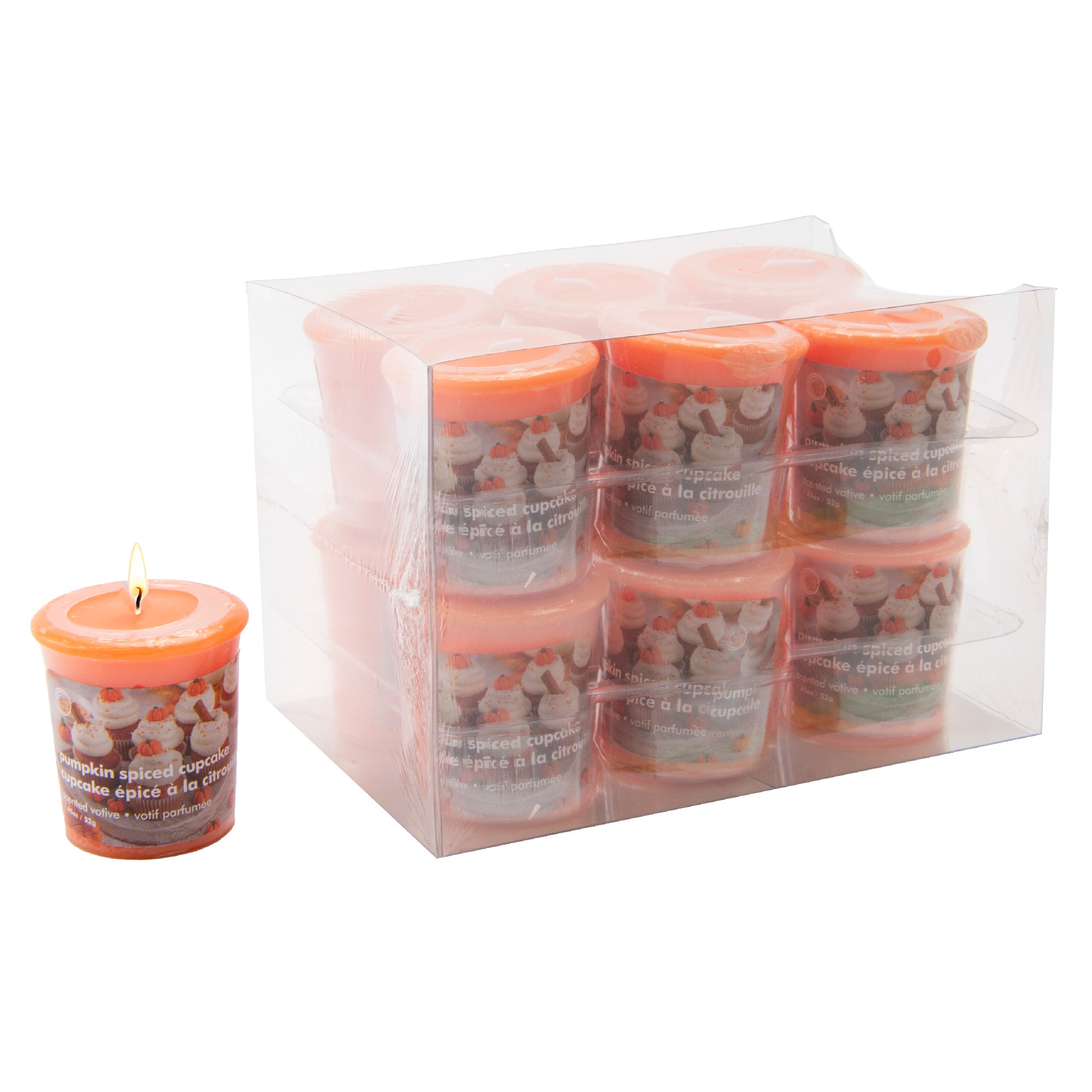 Mushroom Votive Pumpkin Spiced Cupcake, Fall Harvest, Holiday Decor- Set of 12