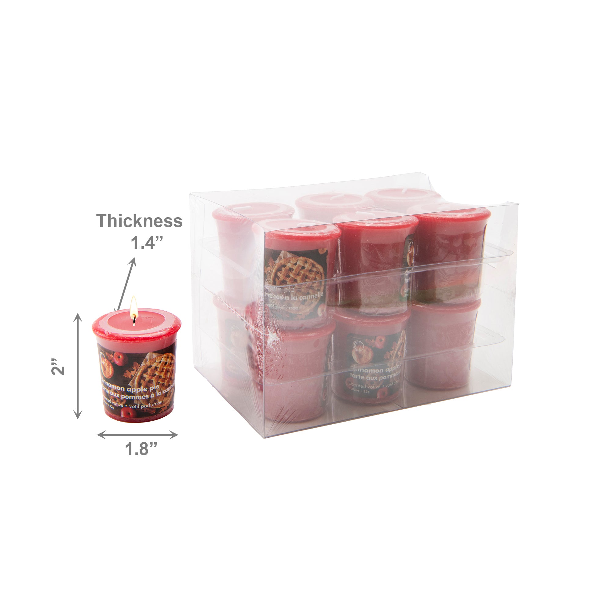 Mushroom Votive Cinnamon Apple Pie, Holiday Decor- Set of 12