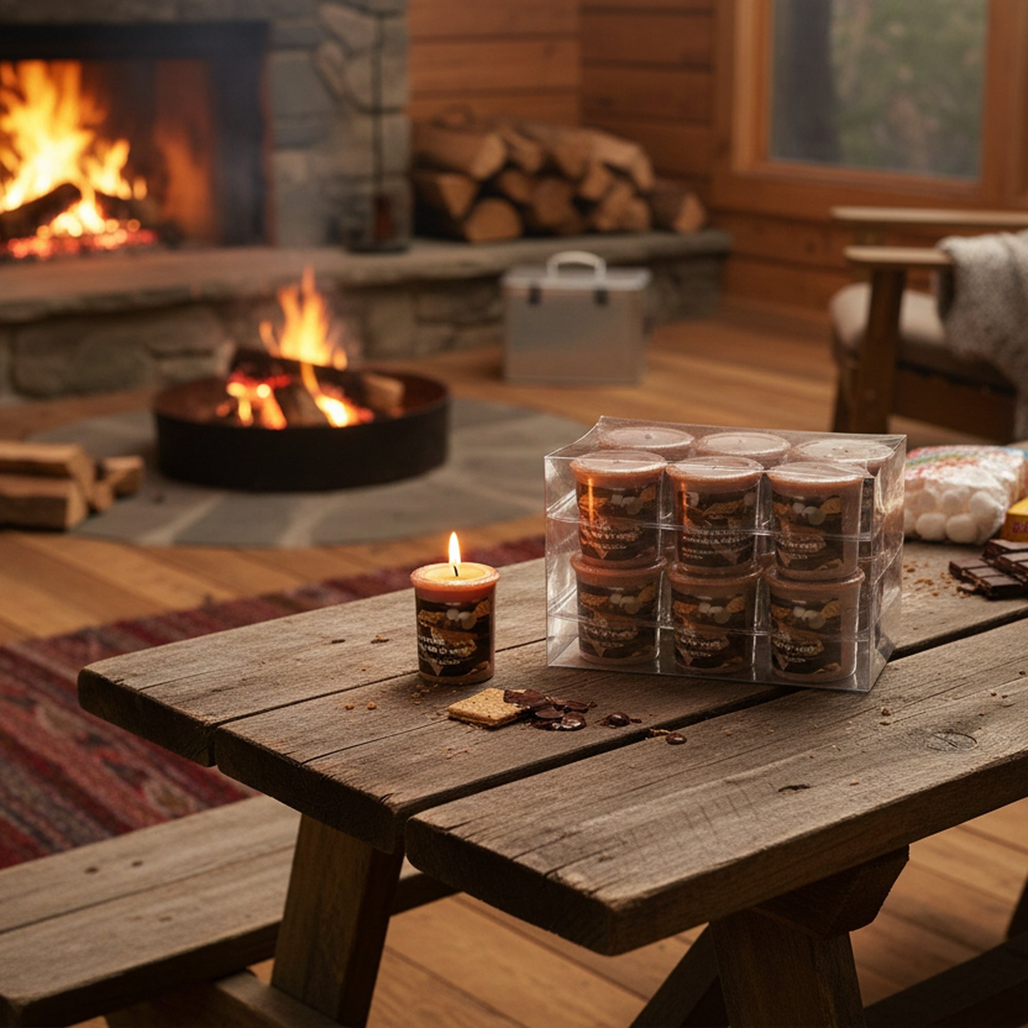 Mushroom Votive Campfire S'mores, Holiday Decor- Set of 12