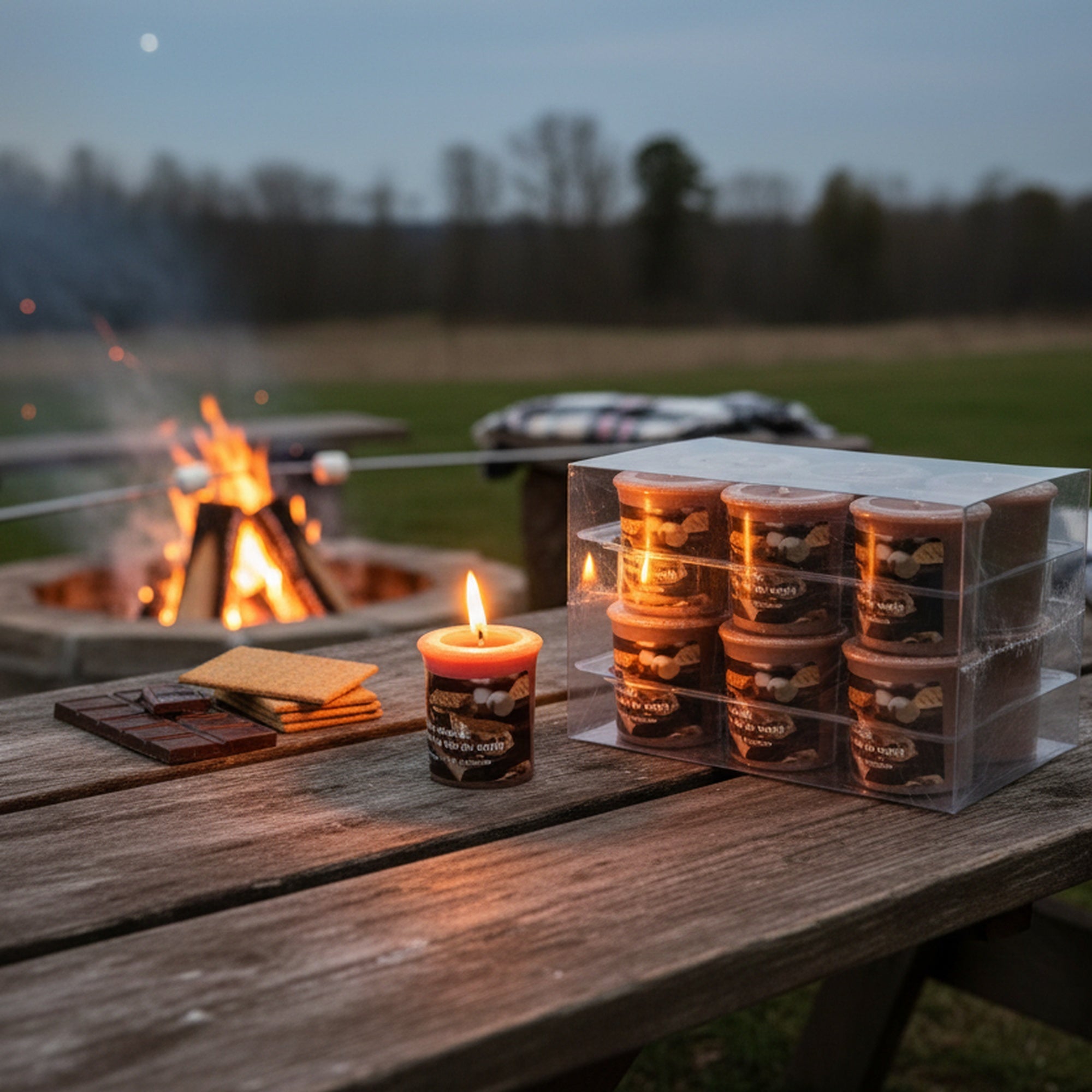 Mushroom Votive Campfire S'mores, Holiday Decor- Set of 12