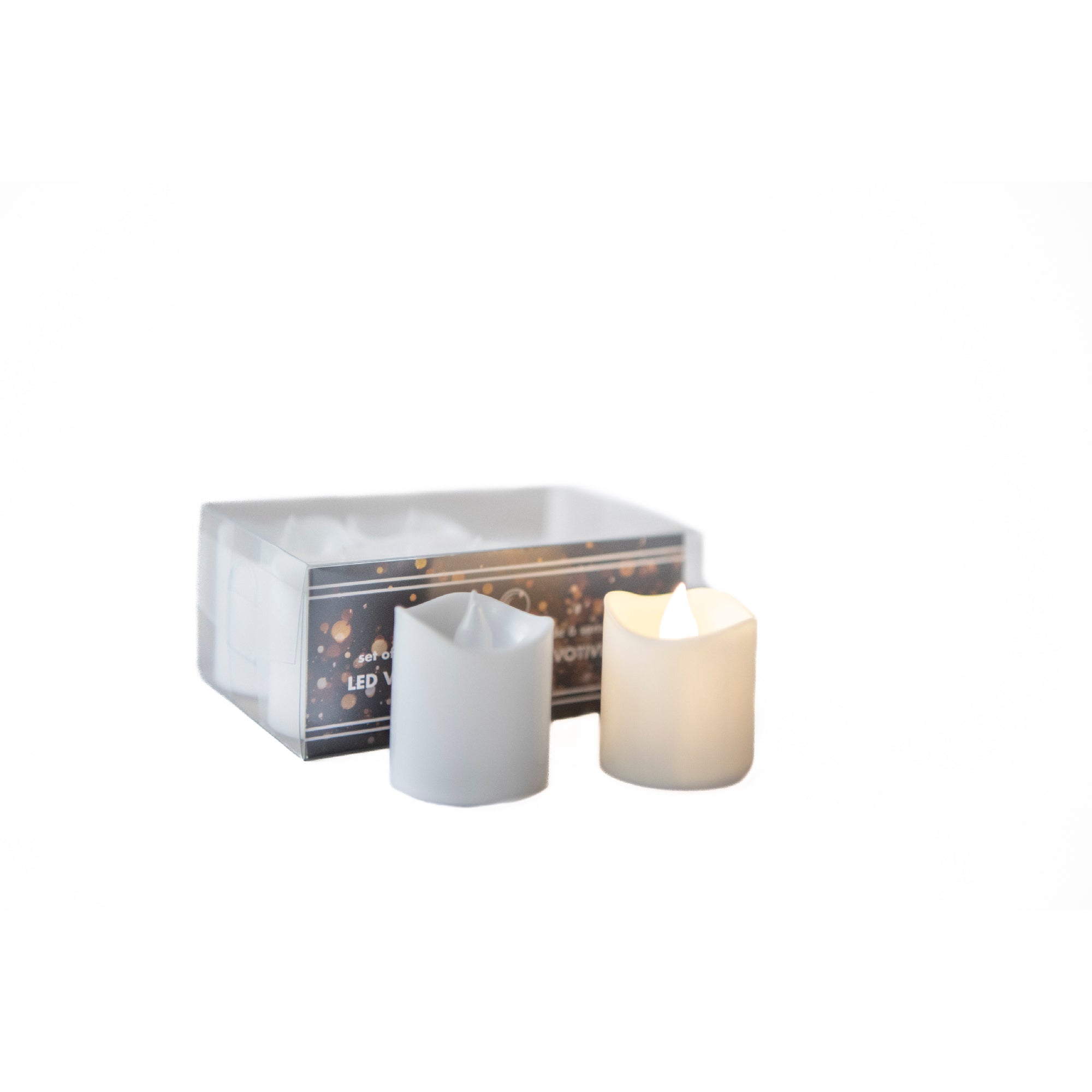 LED 6 Pack White Votive Candles with Warm Light Effect - Set of 2
