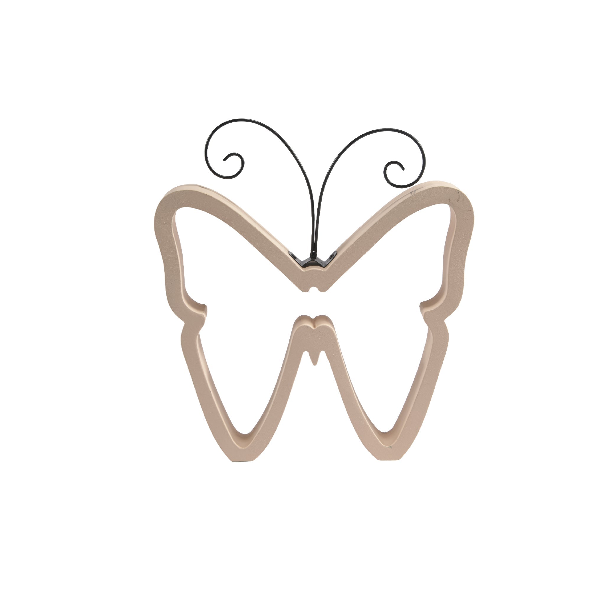 8.6 Inch Wooden Butterfly Wall Decor in Peachy Rose Finish - Set of 2