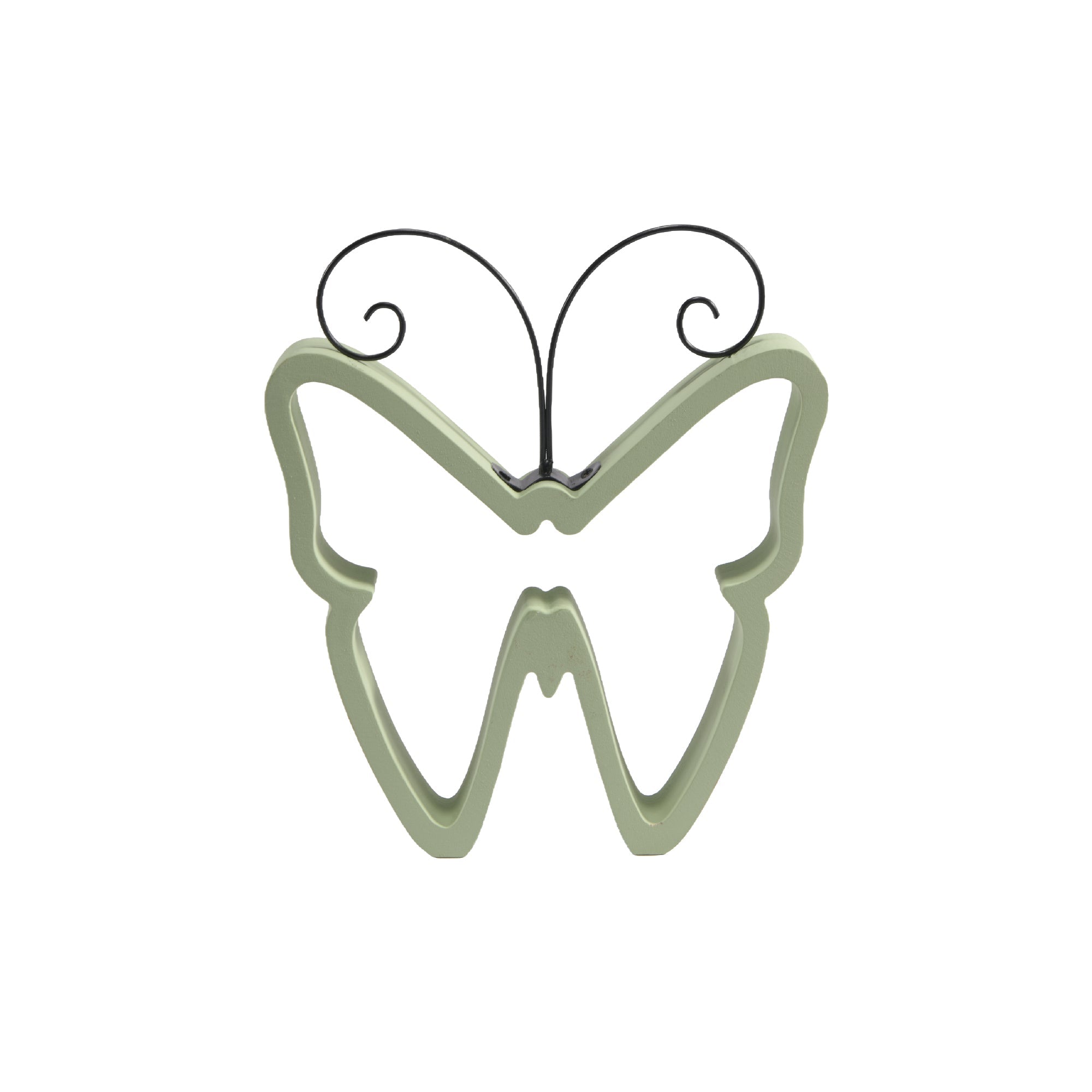 7.5 Inch Wooden Butterfly Wall Decor in Soft Green Finish - Set of 2