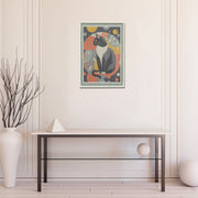 Thread Framed Wall Art Cat In Matisse Style, Thread Framed Cat Wall Art, Modern Decorative Piece