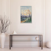 Led Thread Framed Wall Art Mountain Landscape, Led Thread Mountain Landscape Wall Decor, Lighted Art Piece