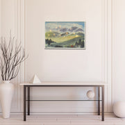 Led Thread Framed Wall Art Mountain, Led Thread Mountain Wall Art, Illuminated Landscape Decor