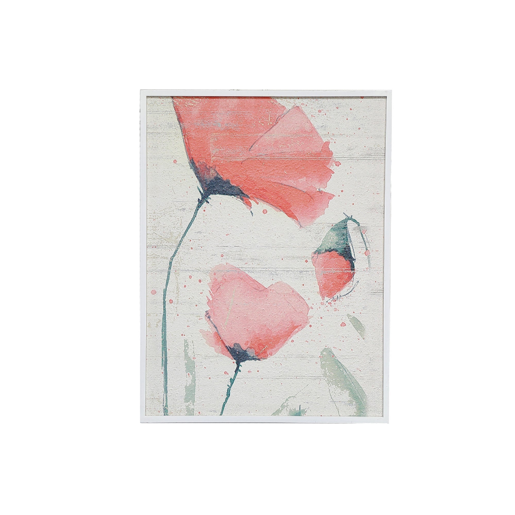 Recycled Paper Framed Wall Art Poppy, Recycled Paper Framed Poppy Wall Art, Eco Friendly Decor