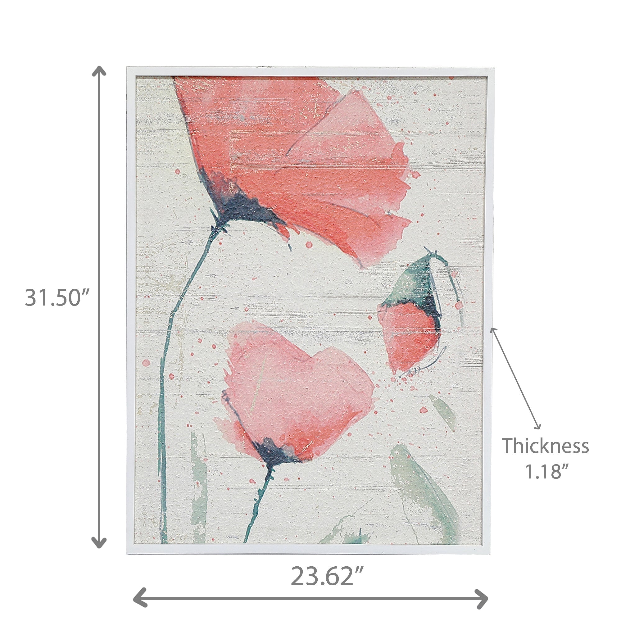 Recycled Paper Framed Wall Art Poppy, Recycled Paper Framed Poppy Wall Art, Eco Friendly Decor
