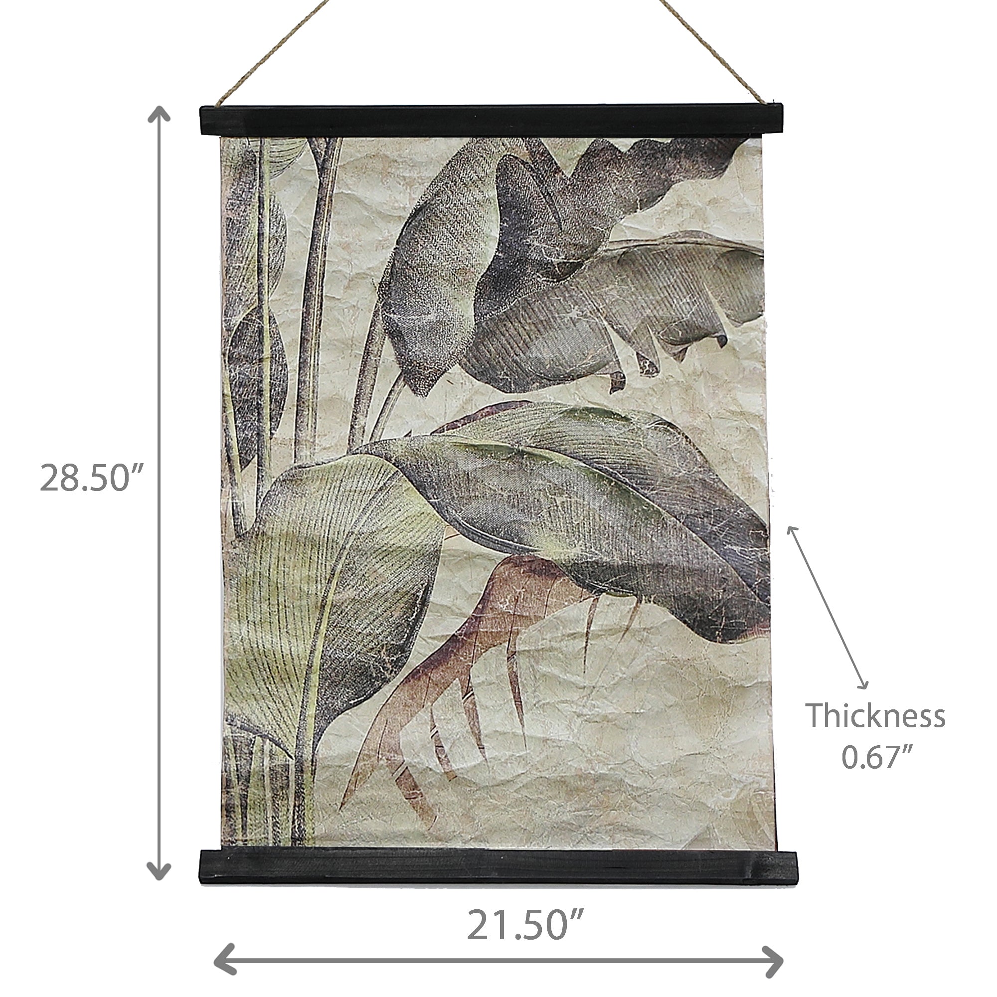 Crinkle Paper Wall Hanger Banana Leaf, Banana Leaf Crinkle Paper Wall Art, Tropical Decor