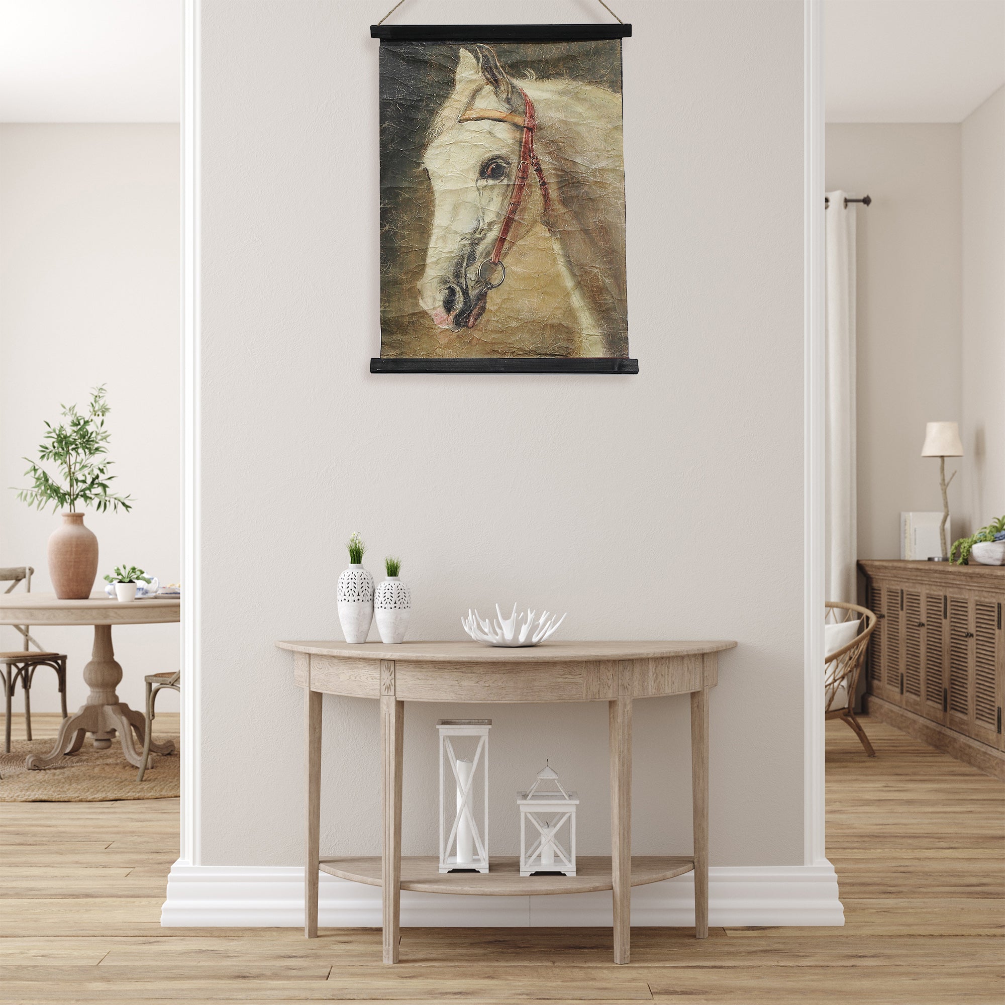 Crinkle Paper Wall Hanger Horse With Bridle, Horse With Bridle Paper Wall Art, Equestrian Decor