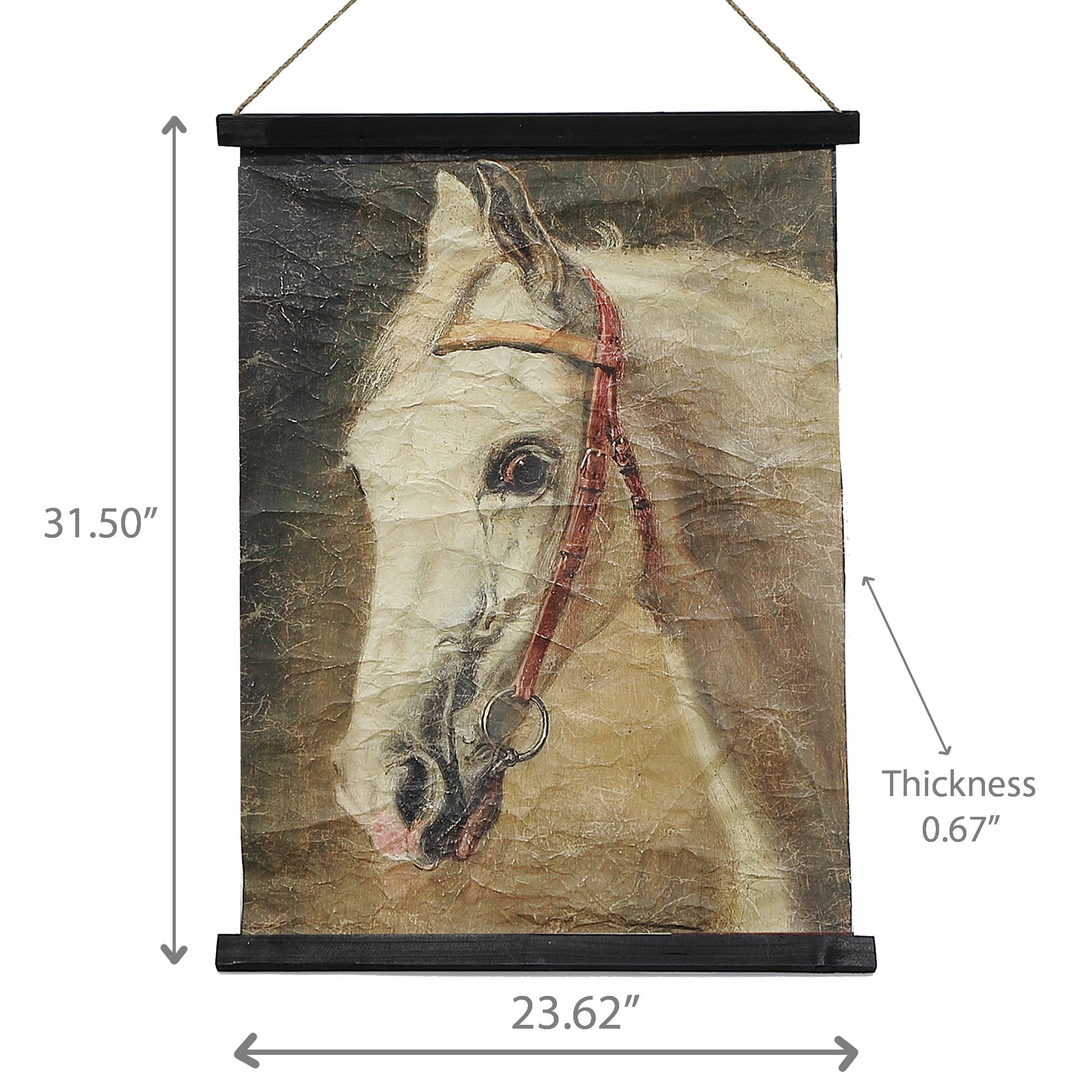 Crinkle Paper Wall Hanger Horse With Bridle, Horse With Bridle Paper Wall Art, Equestrian Decor