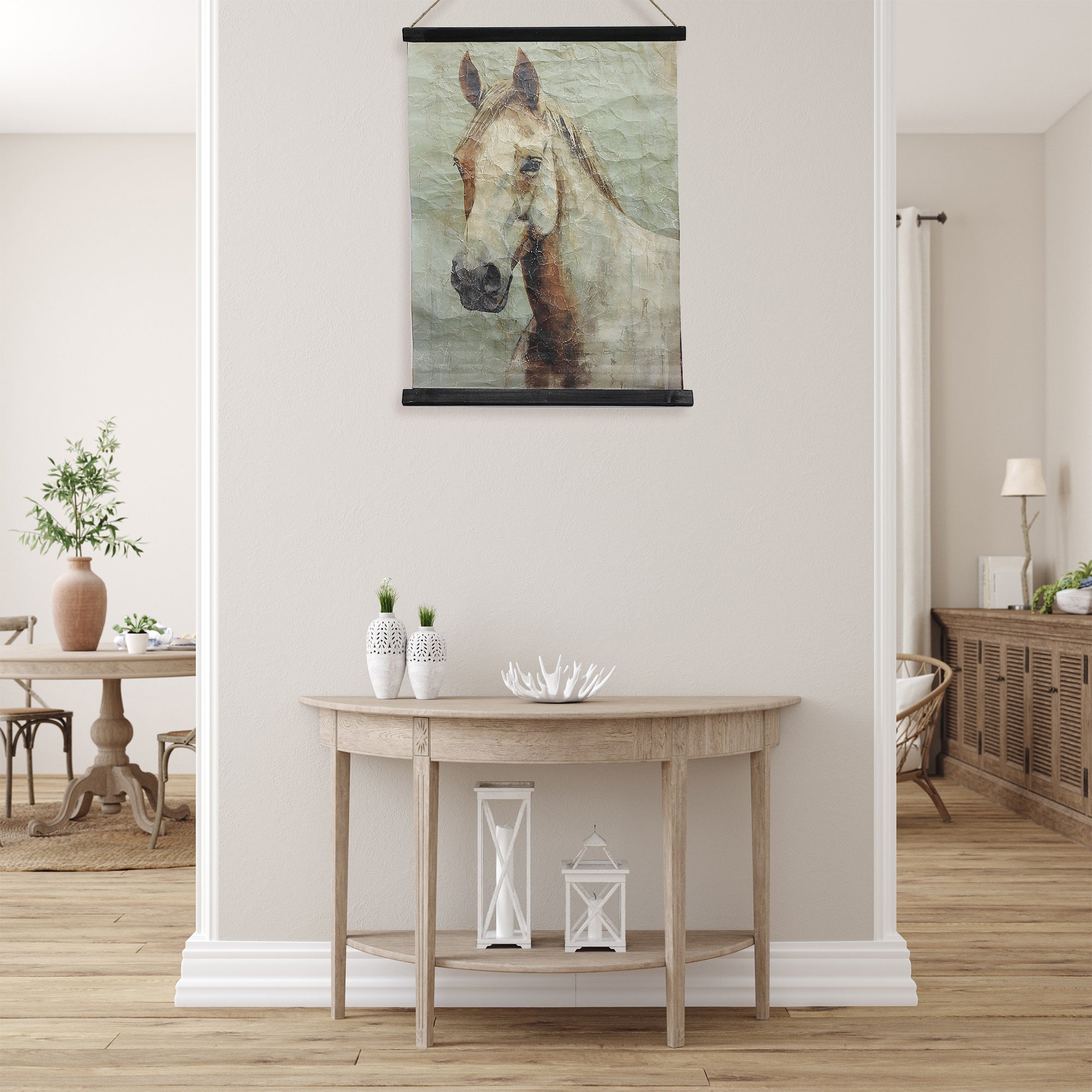 Crinkle Paper Wall Hanger Horse, Horse Crinkle Paper Wall Decor, Rustic Home Accent