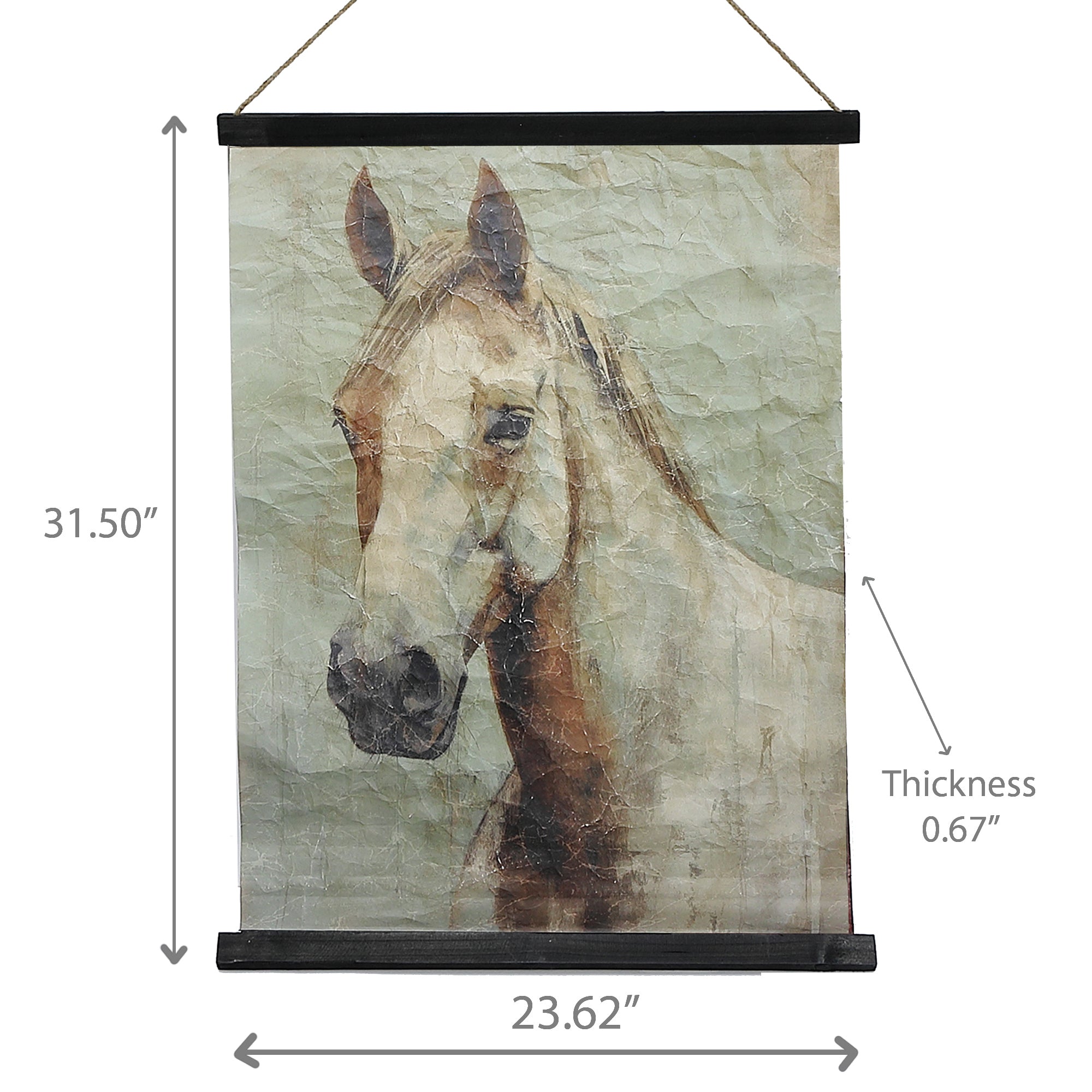Crinkle Paper Wall Hanger Horse, Horse Crinkle Paper Wall Decor, Rustic Home Accent