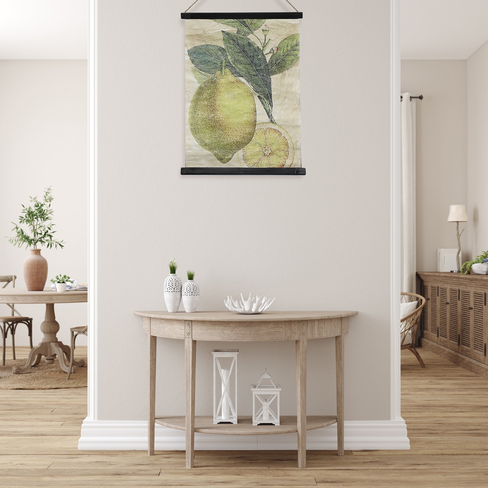 Crinkle Paper Wall Hanger Lemon, Lemon Crinkle Paper Wall Art, Lightweight Decorative Hanging