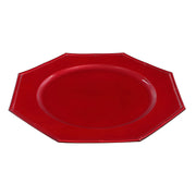 Octagon Charger Plate – Red 13", Set of 6, Holiday Table Decor