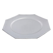 Octagon Charger Plate – Silver 13", Set of 6, Elegant Dining Table