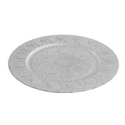 Lily Bulb Charger Plate – Silver 13", Set of 6, Elegant Table Setting