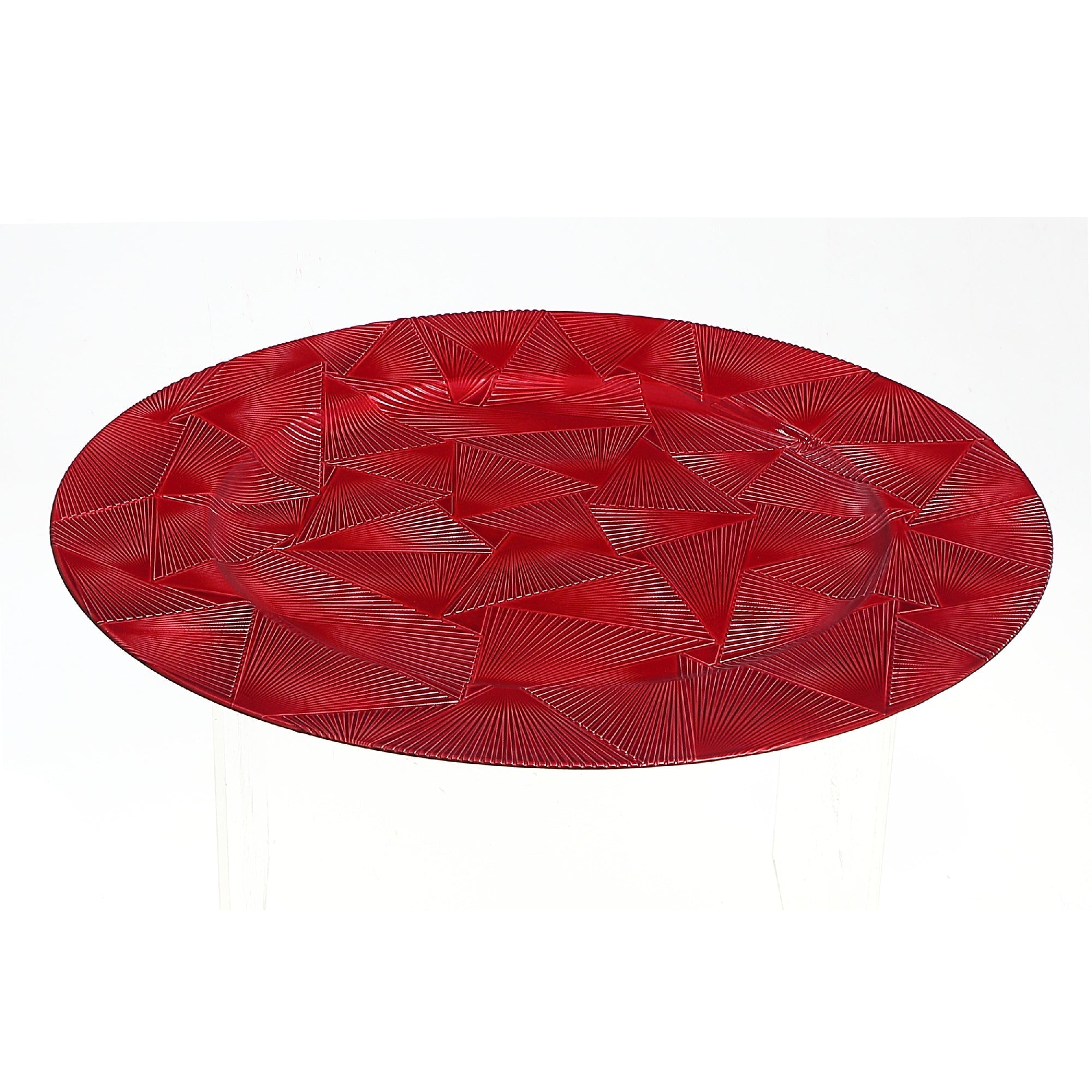 13 Inch Charger Plate Trinity Red Decorative Dining Charger - Set of 6