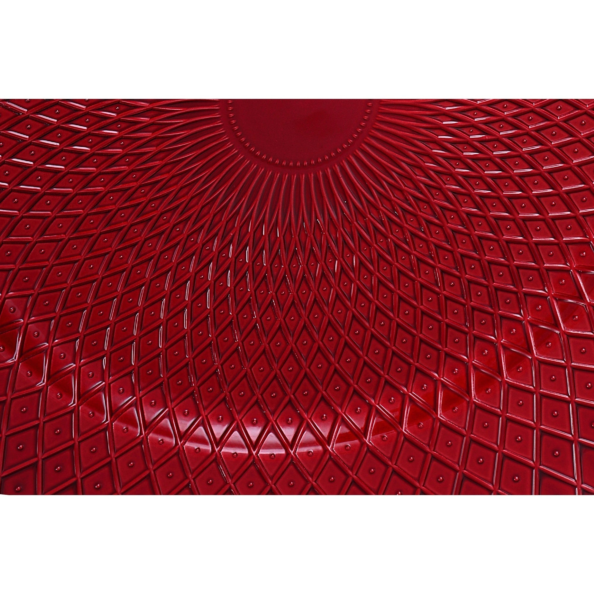 13 Inch Charger Plate Dotted Diamond Red Decorative Dining Charger - Set of 6