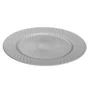 13 Inch Charger Plate Dotted Diamond Silver Decorative Dining Charger - Set of 6