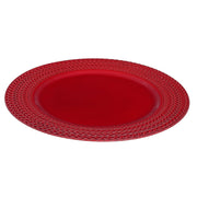 13 Inch Braided Charger Plate Red Decorative Dining Table Charger Plates - Set of 6