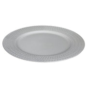 13 Inch Braided Charger Plate Silver Decorative Dining Table Charger Plates - Set of 6