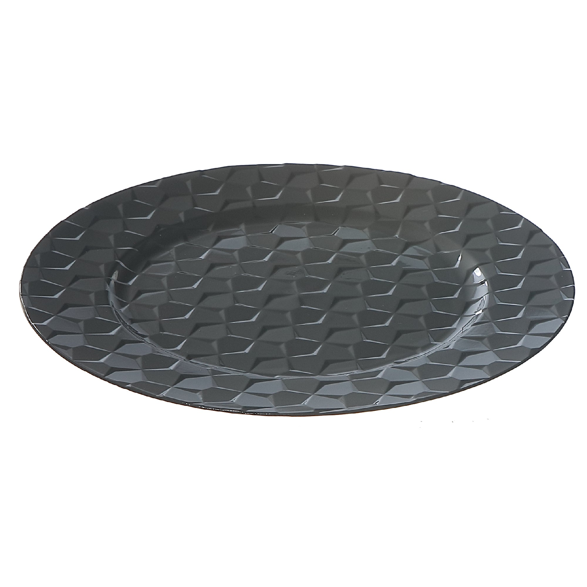 13 Inch Black Pentagon-Shaped Charger Plate for Modern Table Settings - Set of 6