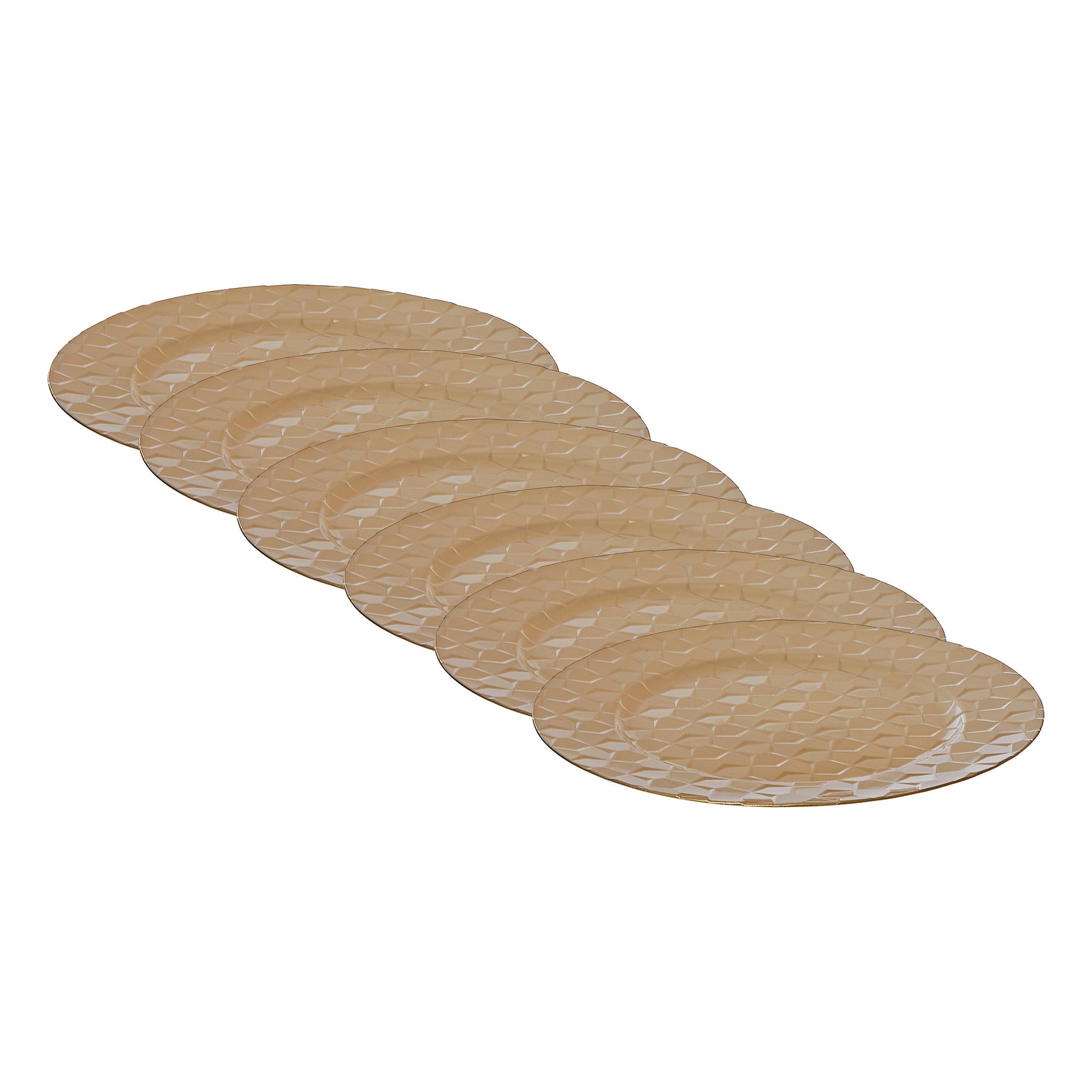 13 Inch Gold Pentagon-Shaped Charger Plate for Glamorous Dining - Set of 6