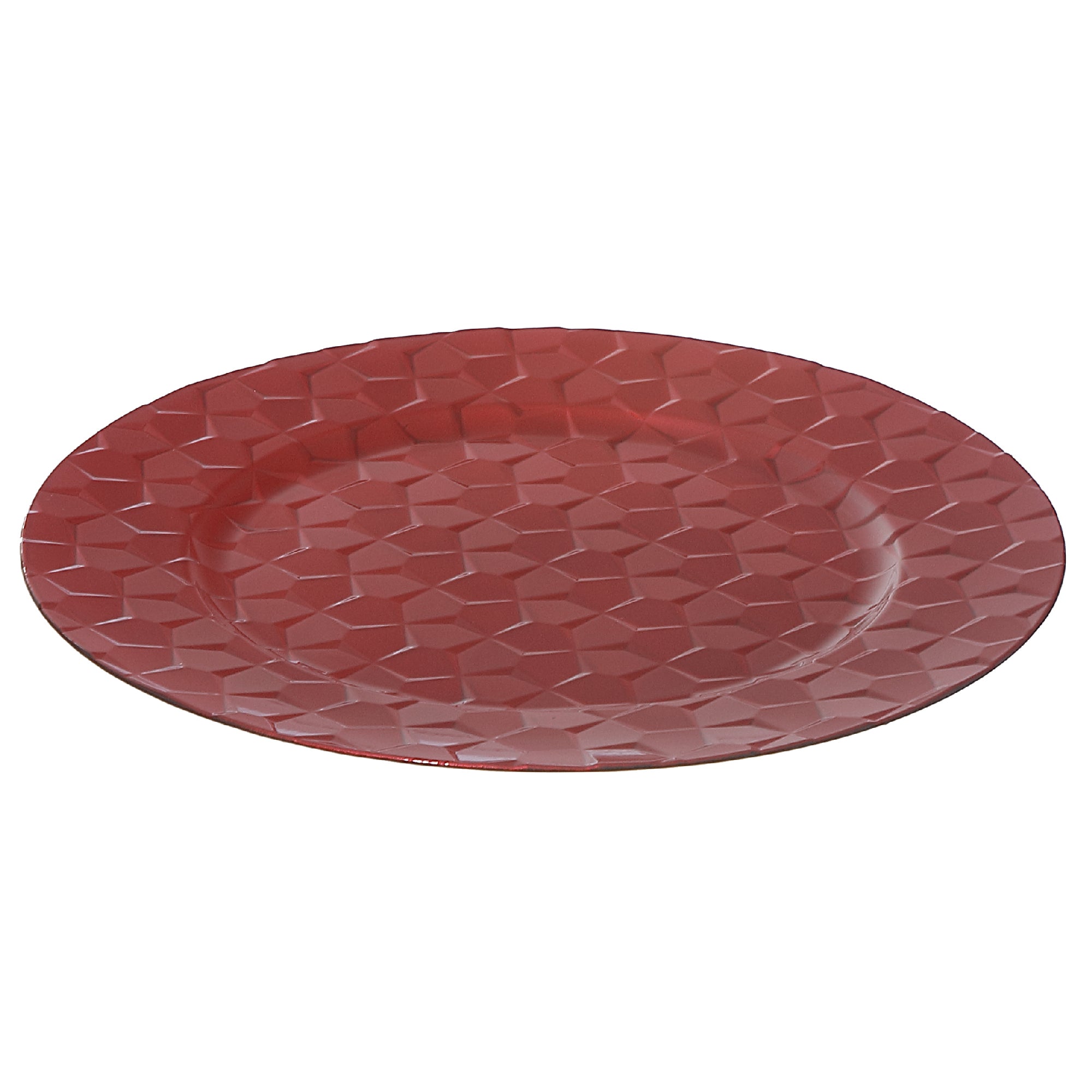 13 Inch Red Pentagon-Shaped Charger Plate for Bold Table Decor - Set of 6