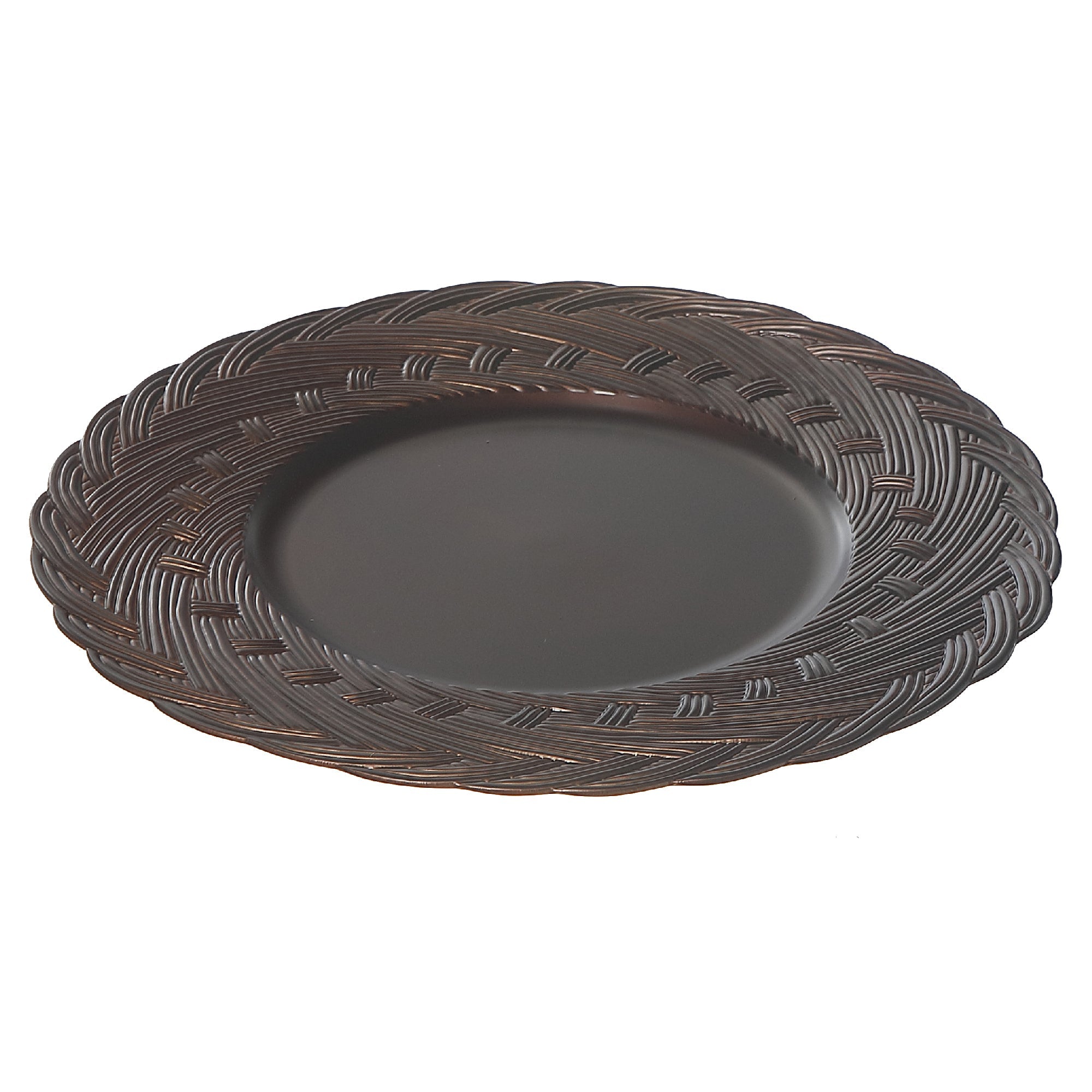 13 Inch Charger Plate with Chocolate Infinity Braid Design - Set of 6