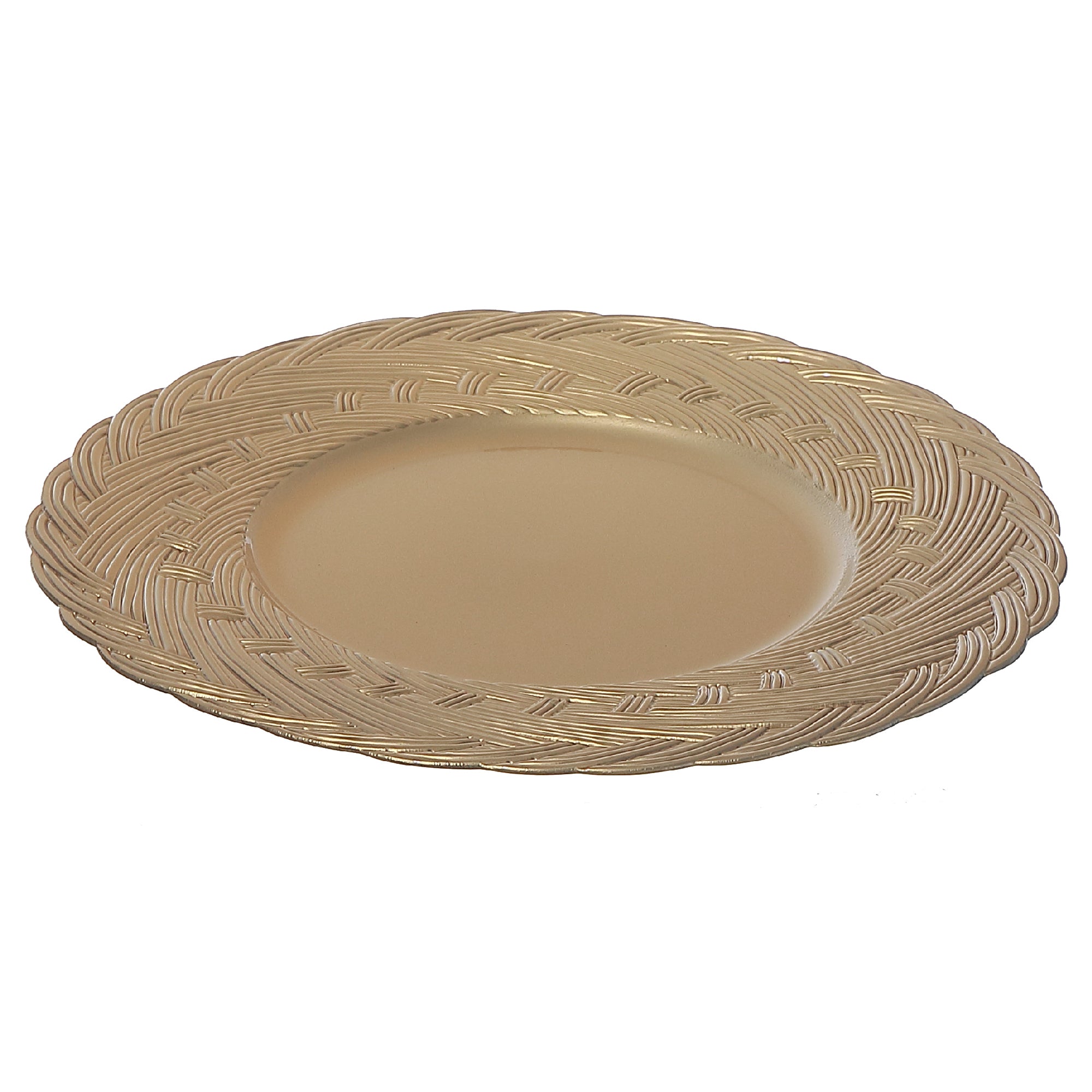13 Inch Charger Plate Featuring Gold Infinity Braid Pattern - Set of 6