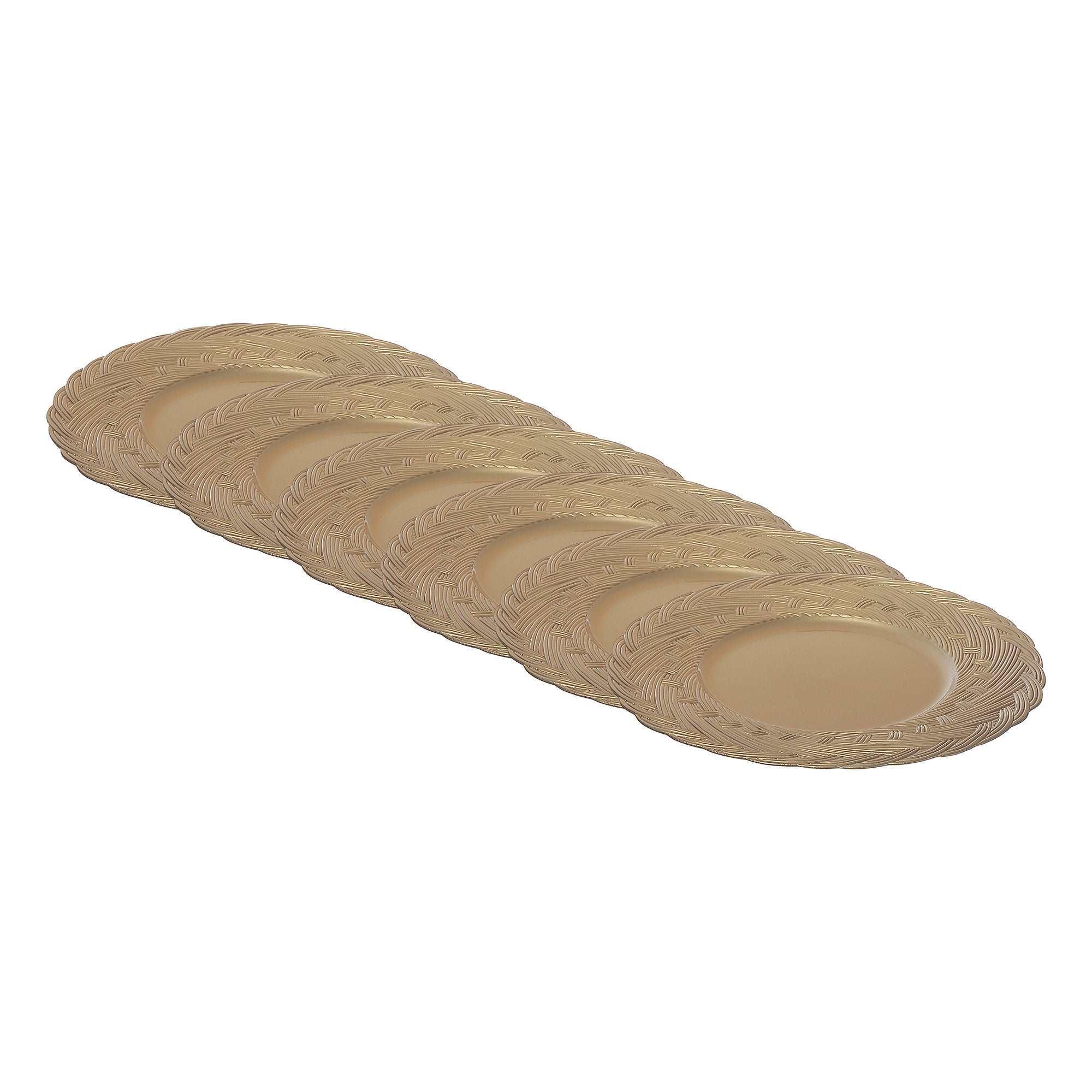 13 Inch Charger Plate Featuring Gold Infinity Braid Pattern - Set of 6