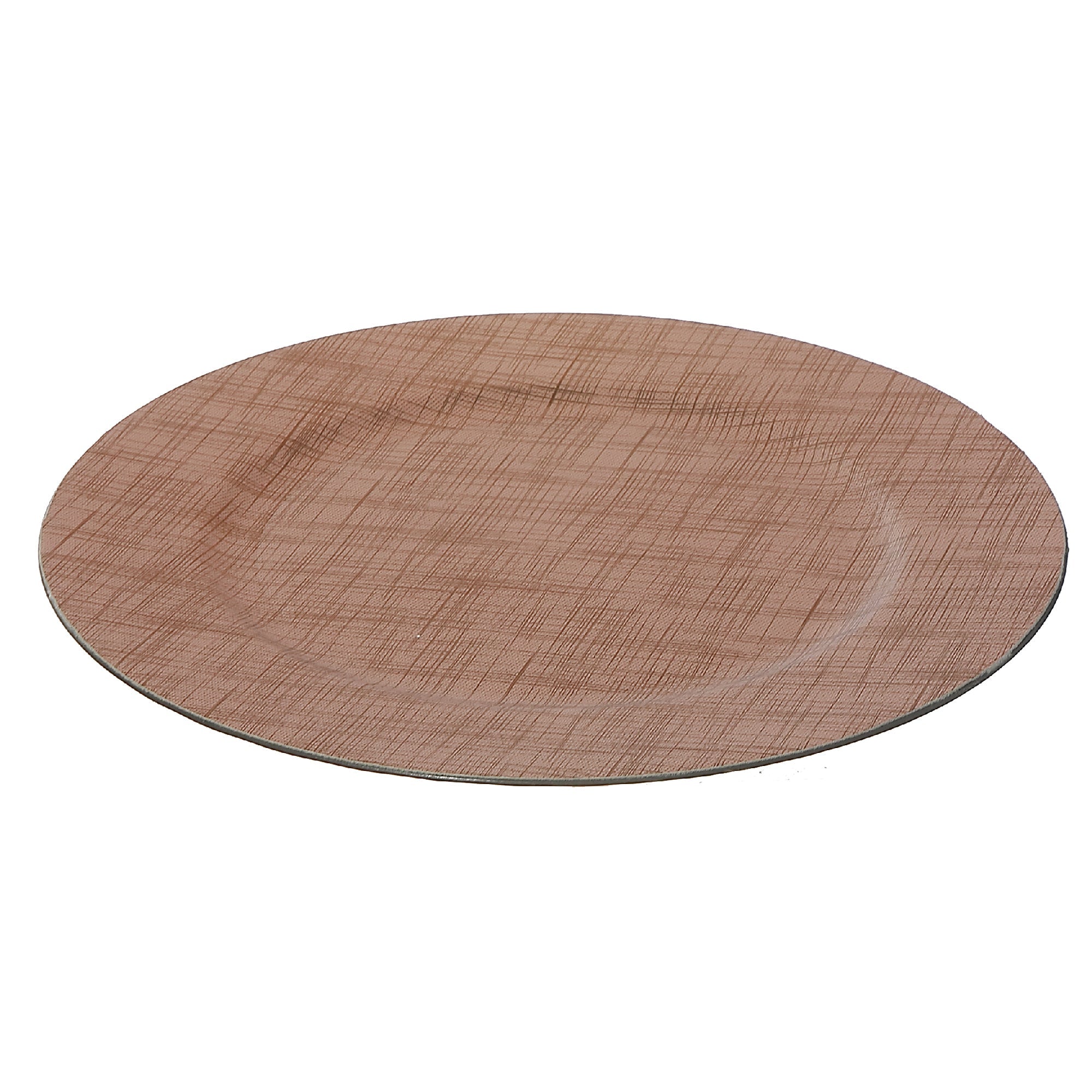 13 Inch Textured Copper Charger Plate with Rich Metallic Finish - Set of 6