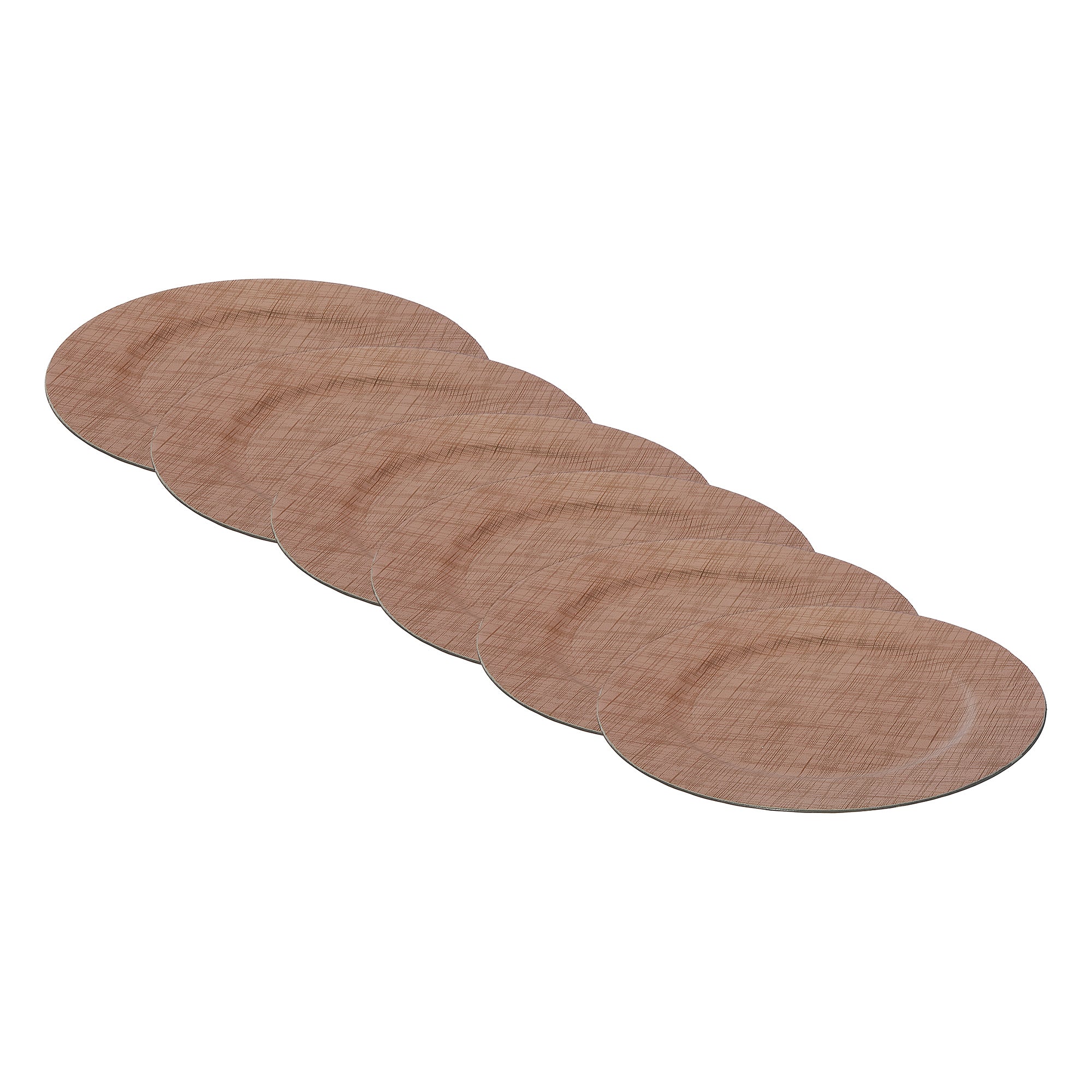 13 Inch Textured Copper Charger Plate with Rich Metallic Finish - Set of 6