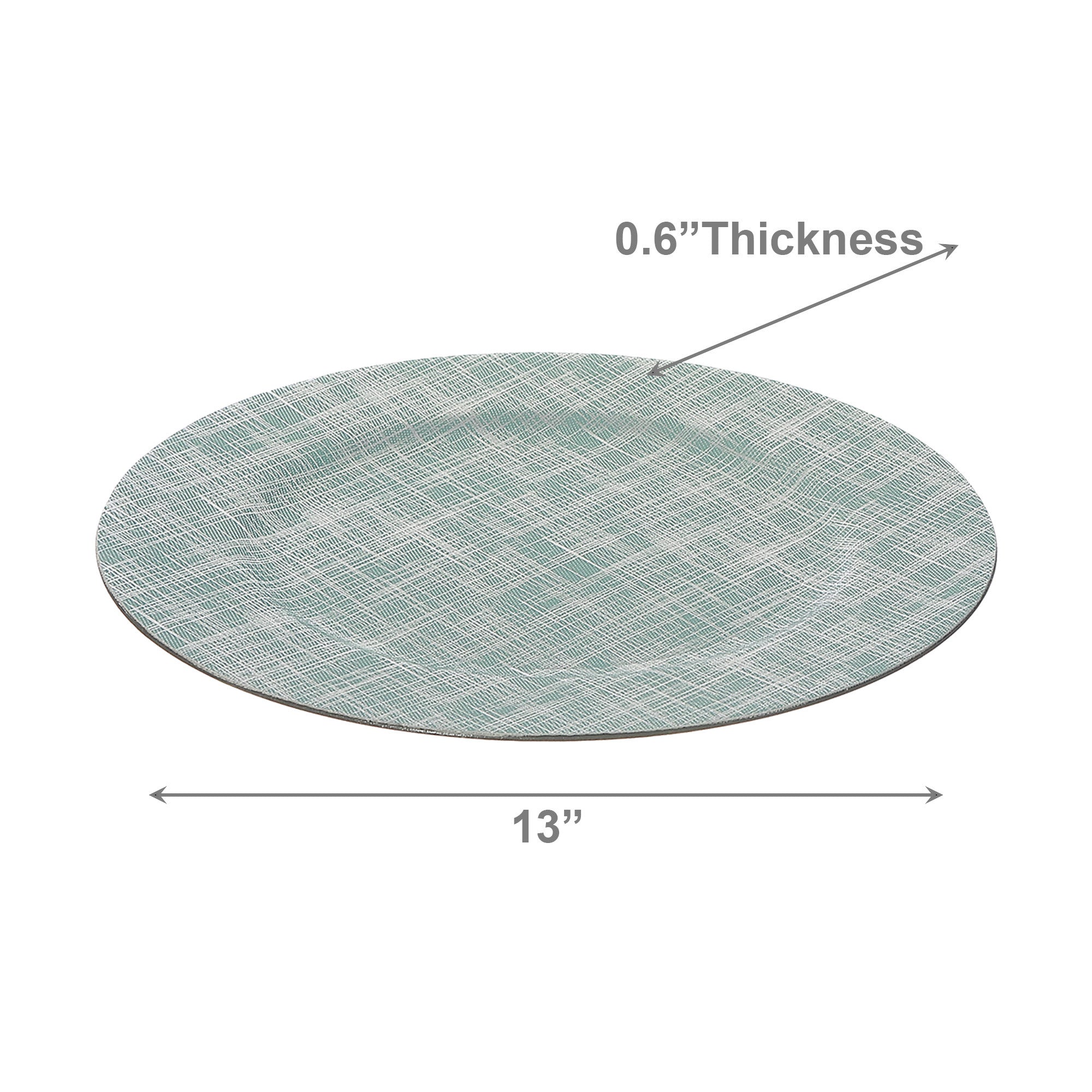 13 Inch Textured Light Blue Charger Plate for Soft Elegance - Set of 6