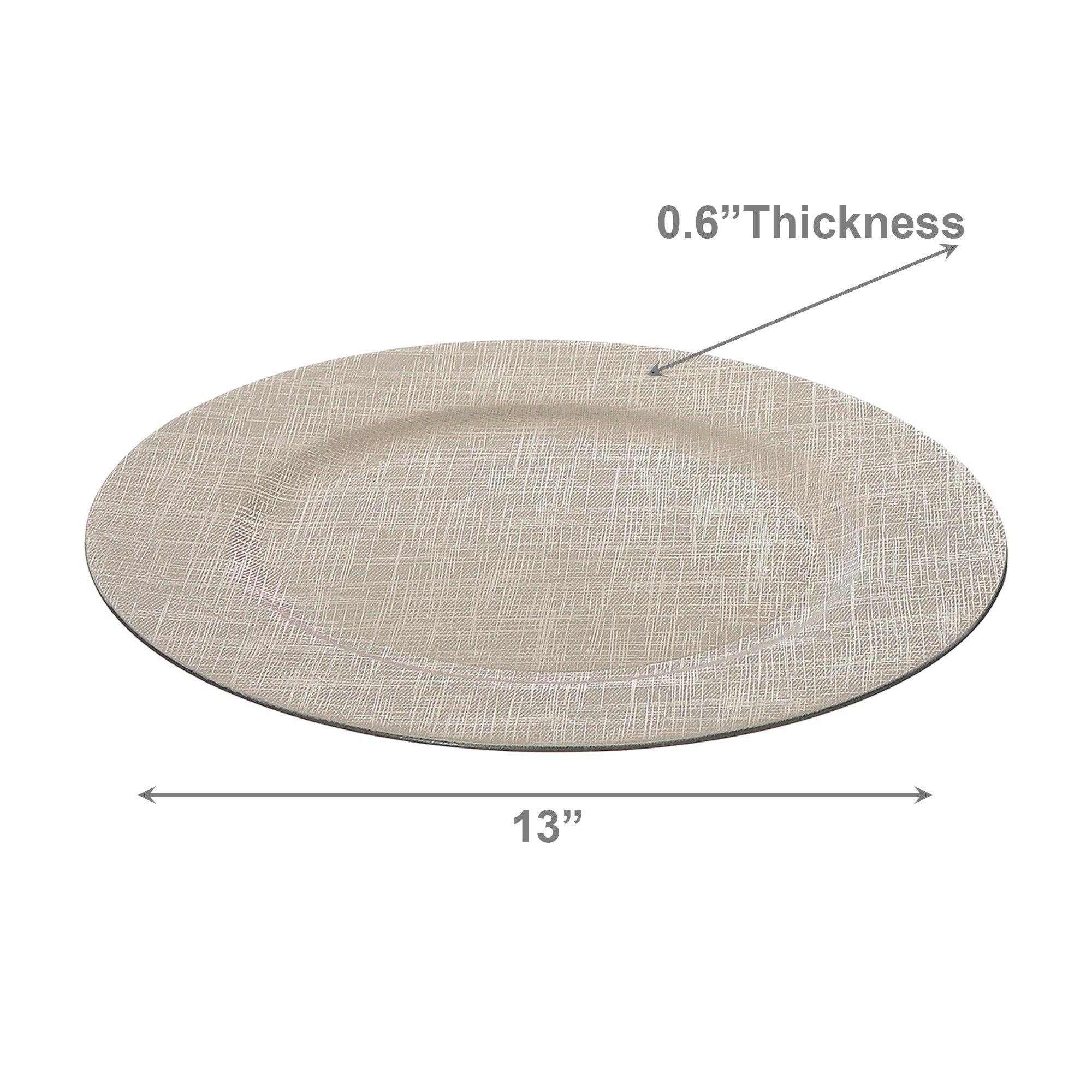 13 Inch Textured Peach Charger Plate with Warm Pastel Hue - Set of 6