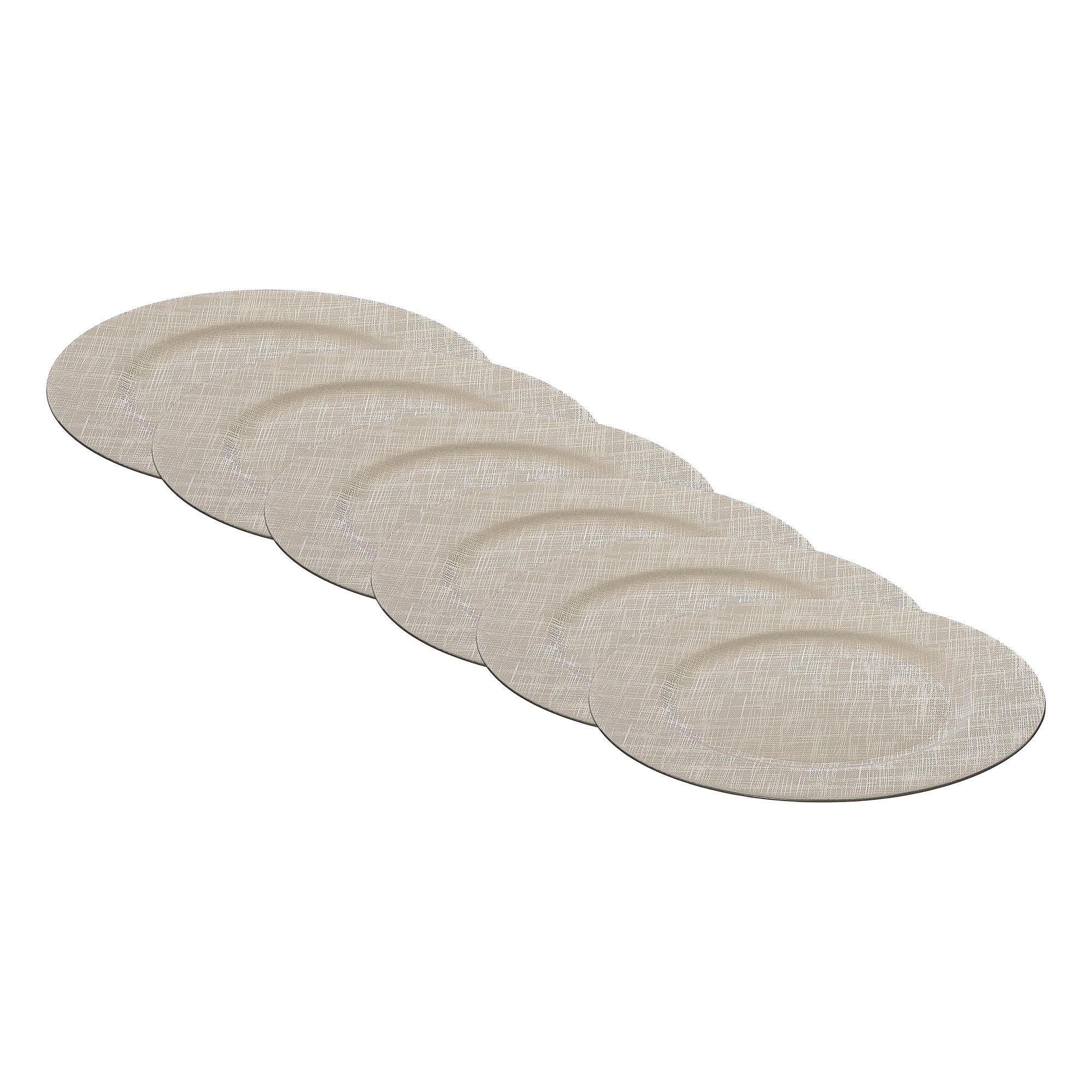 13 Inch Textured Peach Charger Plate with Warm Pastel Hue - Set of 6