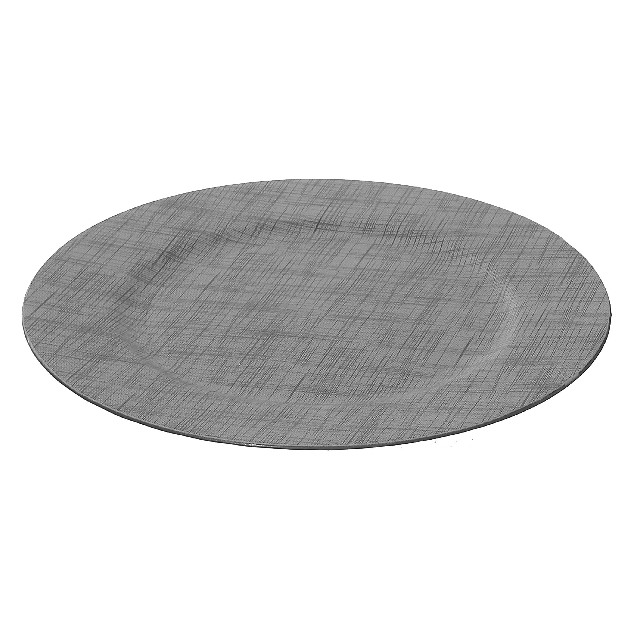 13 Inch Textured Silver Charger Plate for Sophisticated Shine - Set of 6