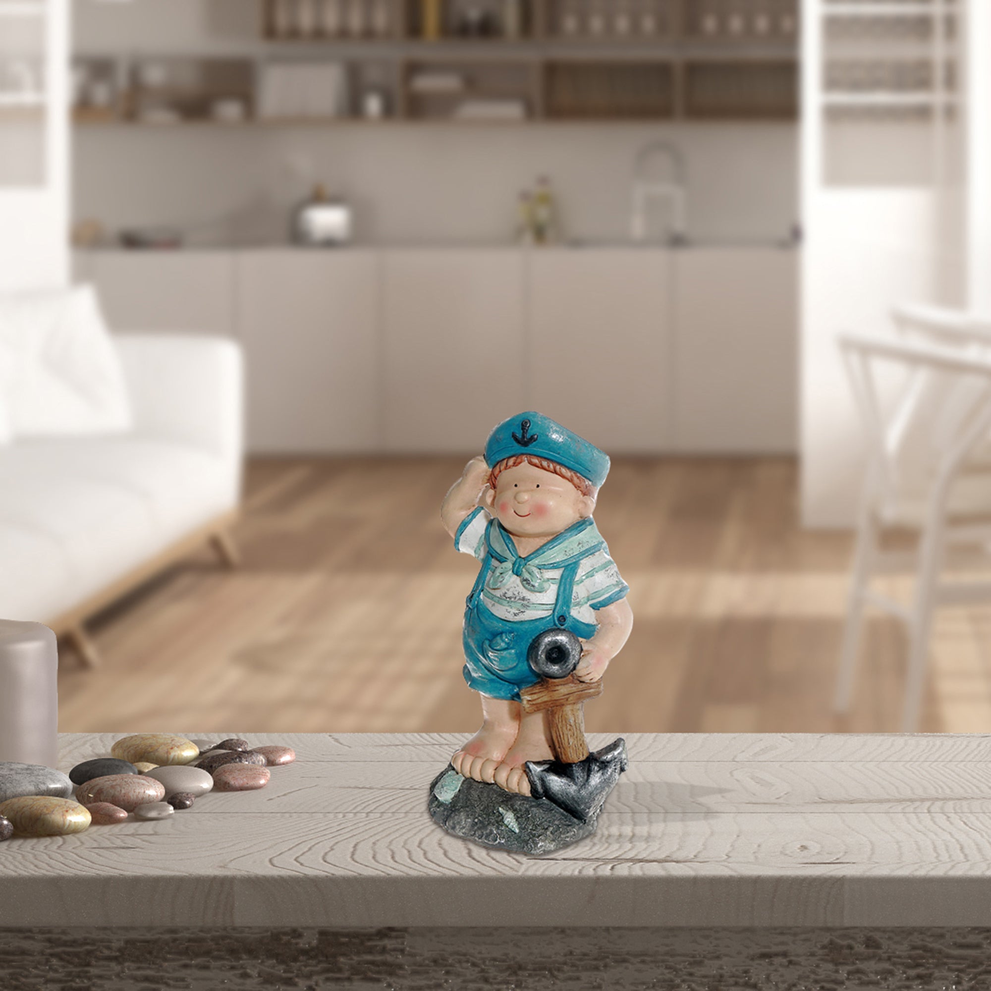 Outdoor Garden Sailor Boy, Sailor Boy Garden Figurine, Nautical Yard Decor, Coastal Outdoor Ornament, Seaside Theme Accent
