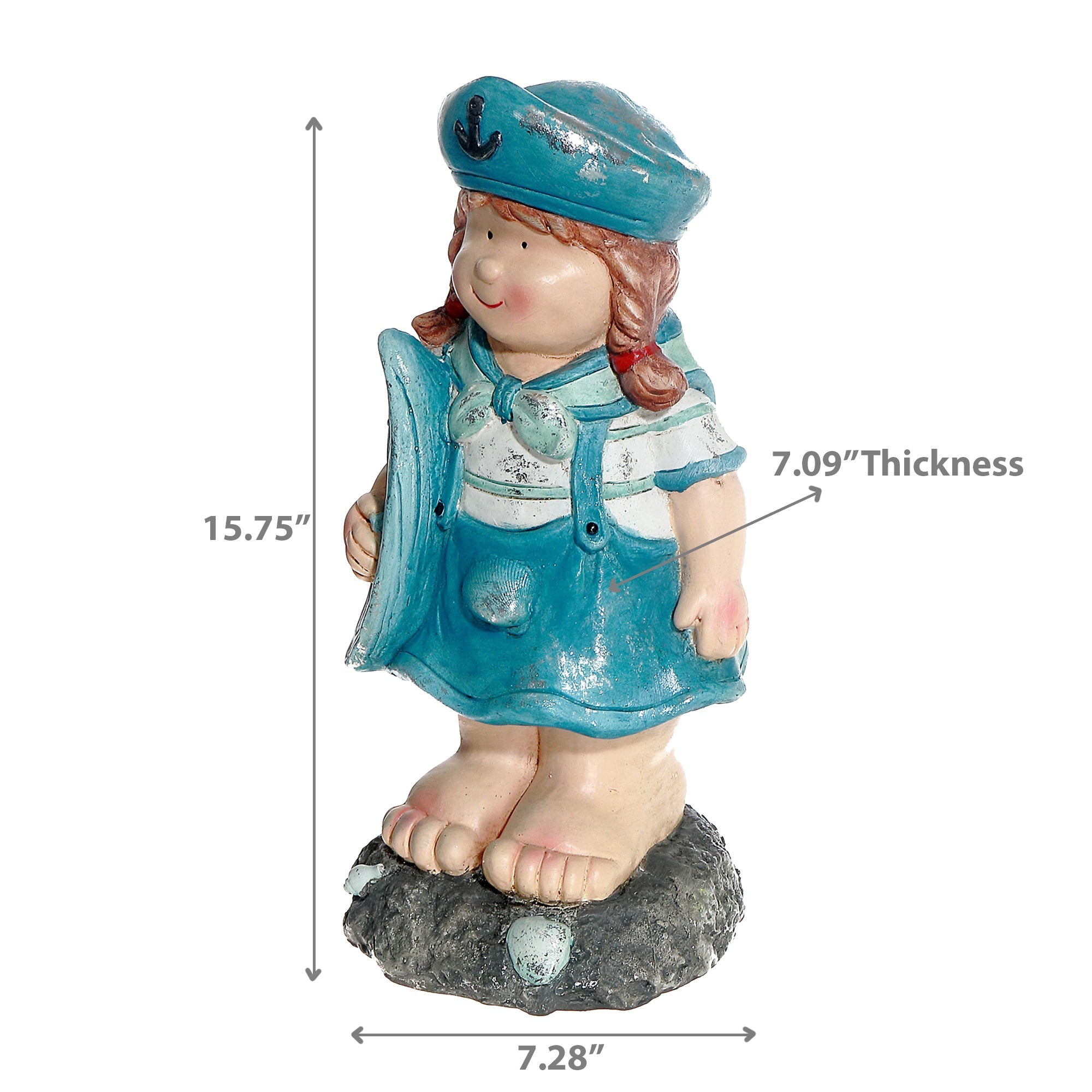 Outdoor Garden Sailor Girl, Sailor Girl Garden Statue, Nautical Outdoor Decor, Coastal Yard Ornament, Whimsical Patio Accent