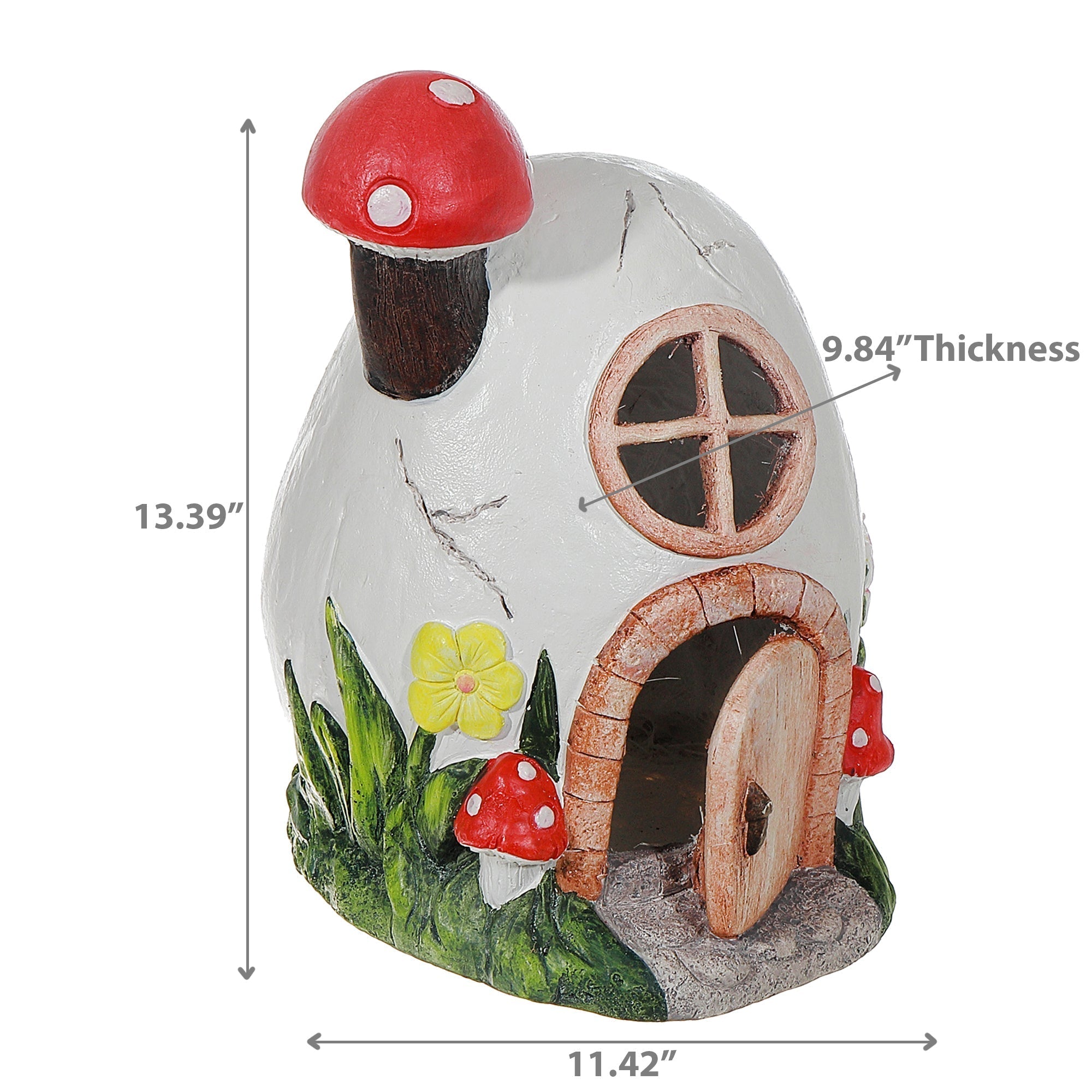 Solar LED Garden Mushroom House, Outdoor Yard Light, Fairy Garden Decor, Landscape Accent