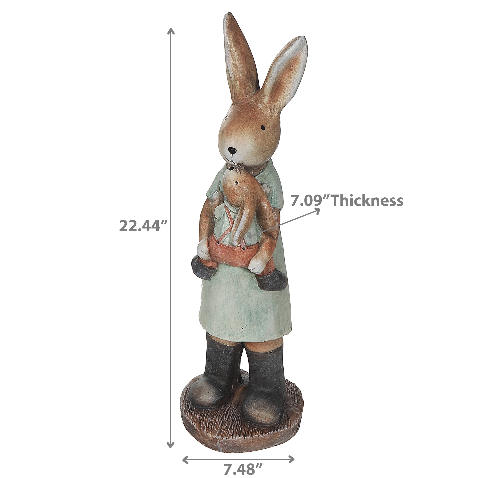 Outdoor Garden Parent Child Rabbit Figurine, Parent And Child Rabbit Statue, Outdoor Garden Decor, Decorative Yard Figurine, Seasonal Accent
