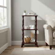 3-Tier Wooden Rectangular Shelf – Rustic Storage & Display Unit