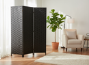 3 Panel Woven Bamboo Screen (Black)